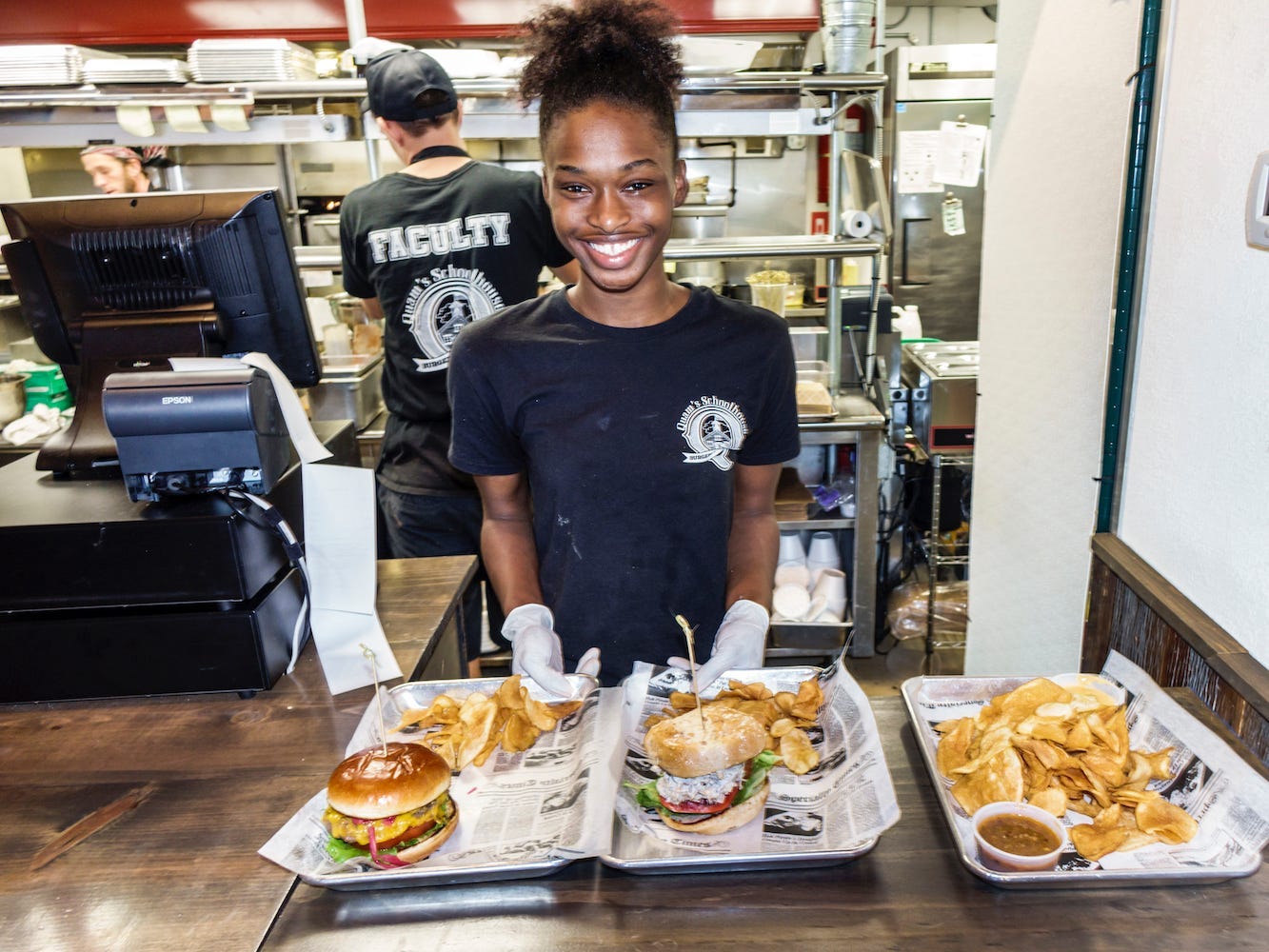 Teen waitress