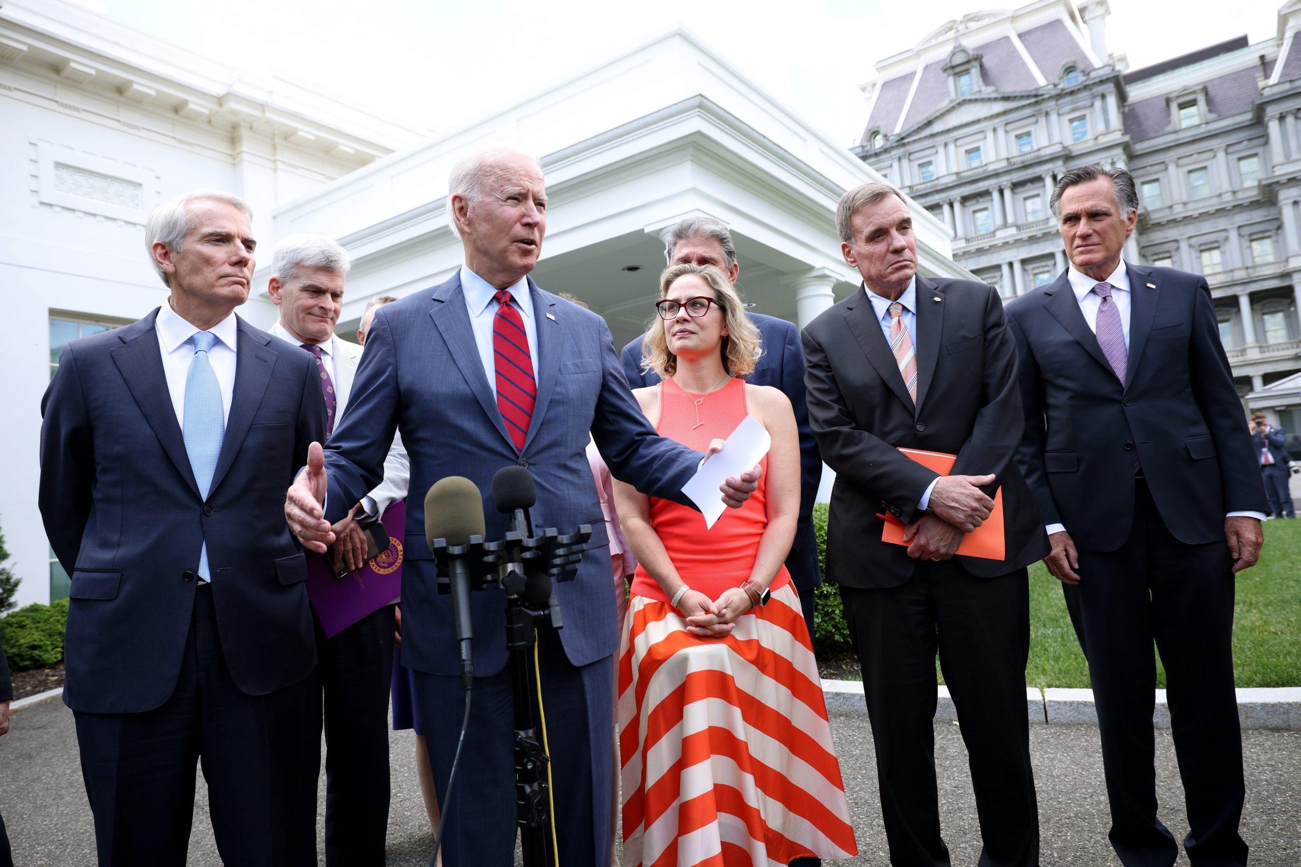 Joe Biden with bipartisan group of senators.