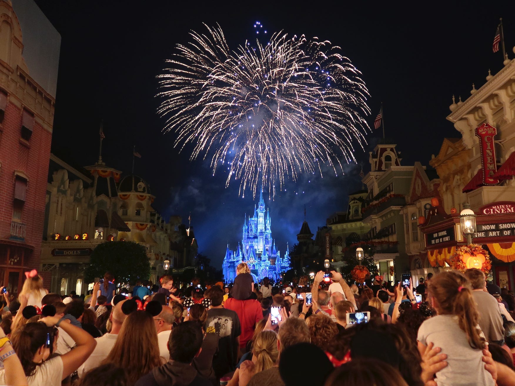 A view of the Magic Kingdom fireworks at Disney World in 2018.