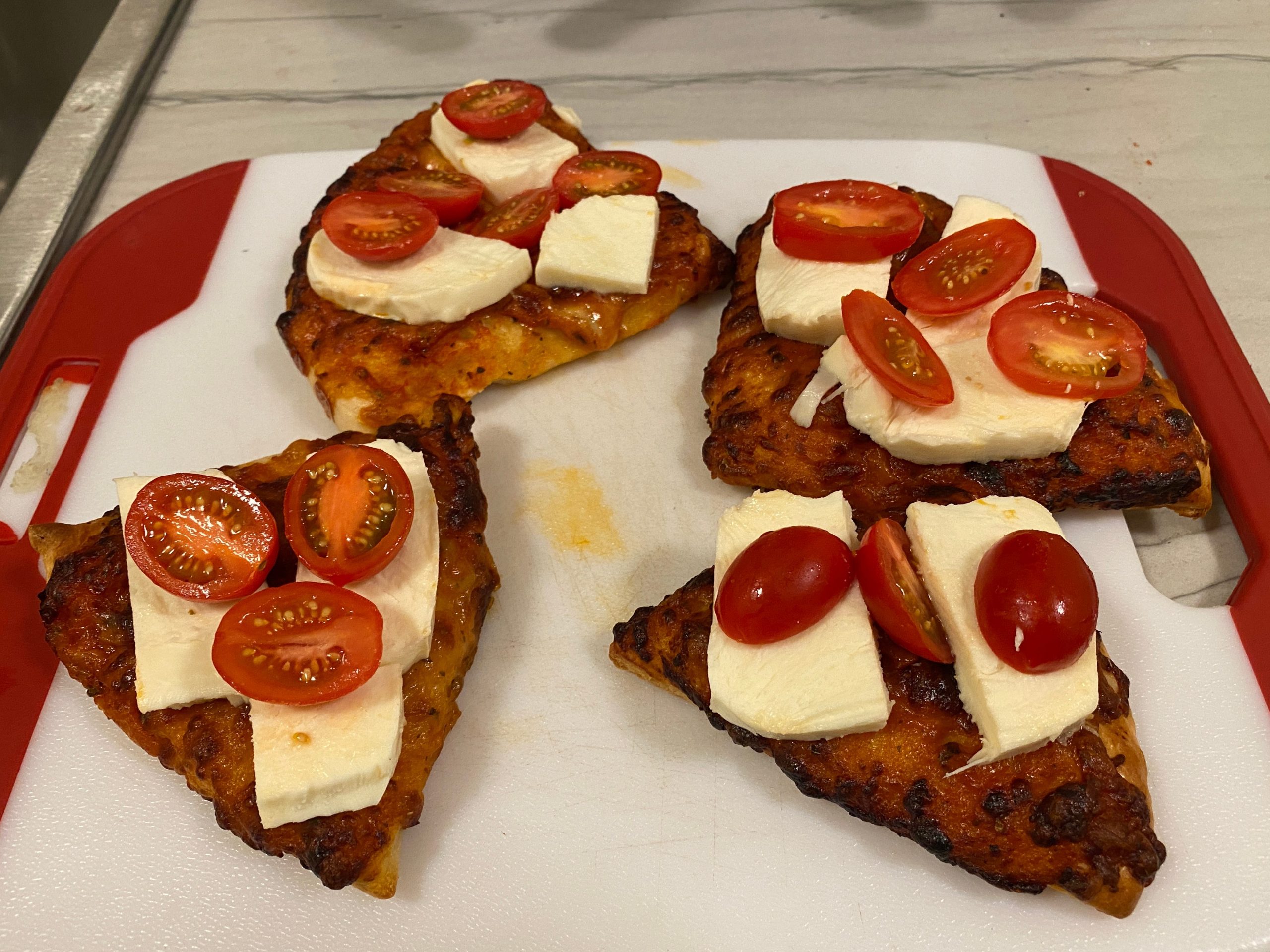 Pizza with cherry tomatoes