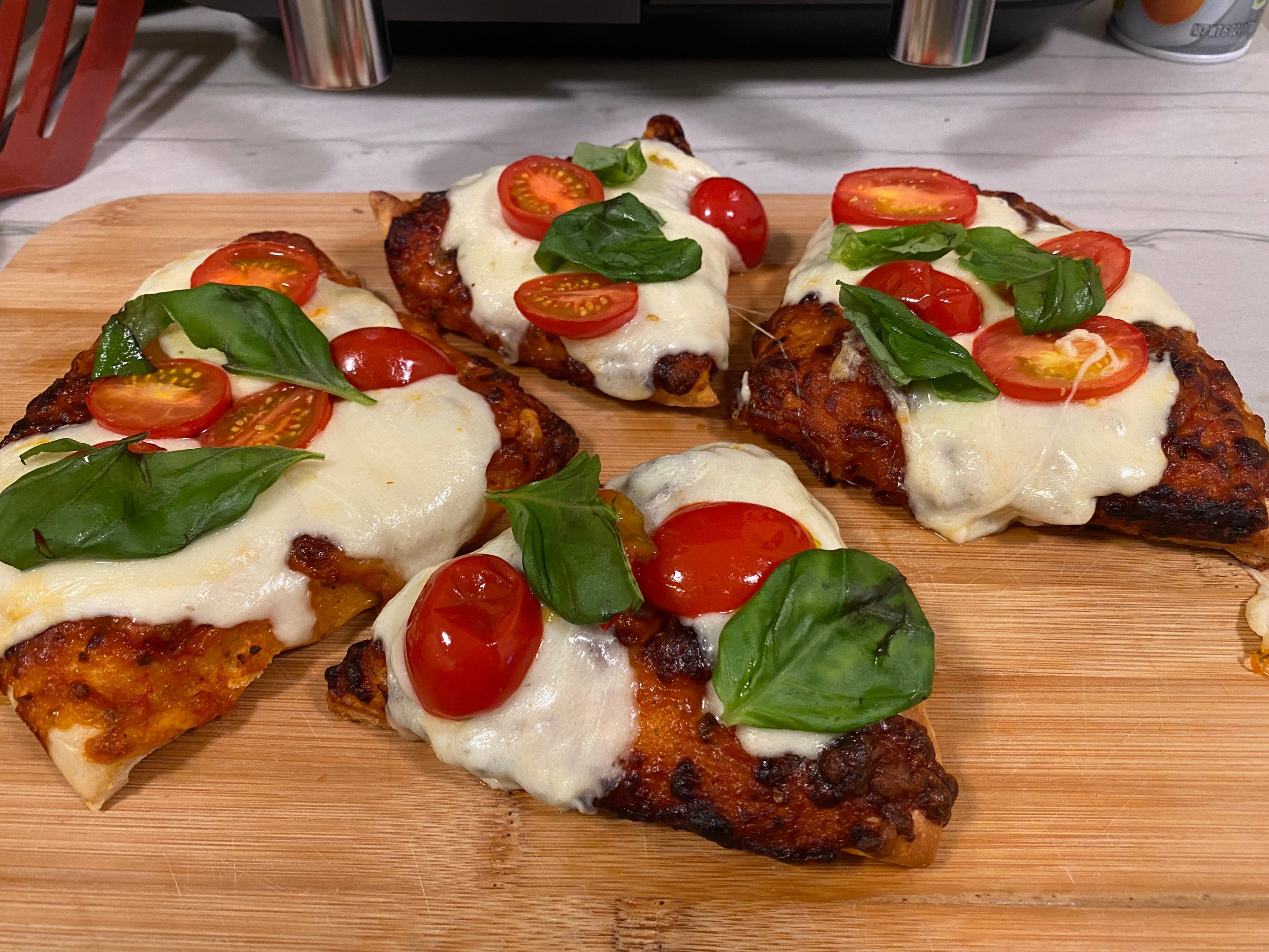 Pizza with cherry tomatoes