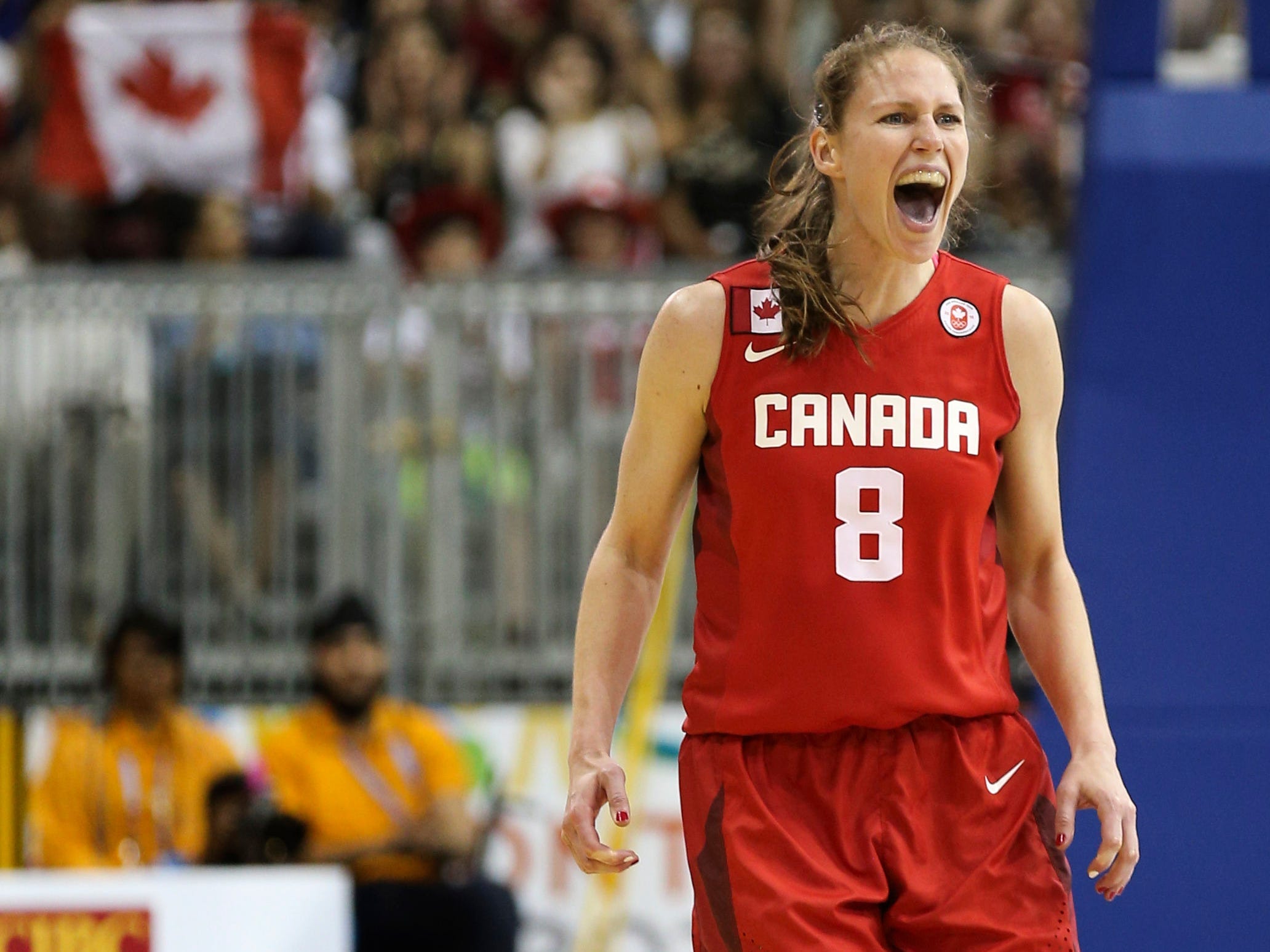 Woman basketball player on the court