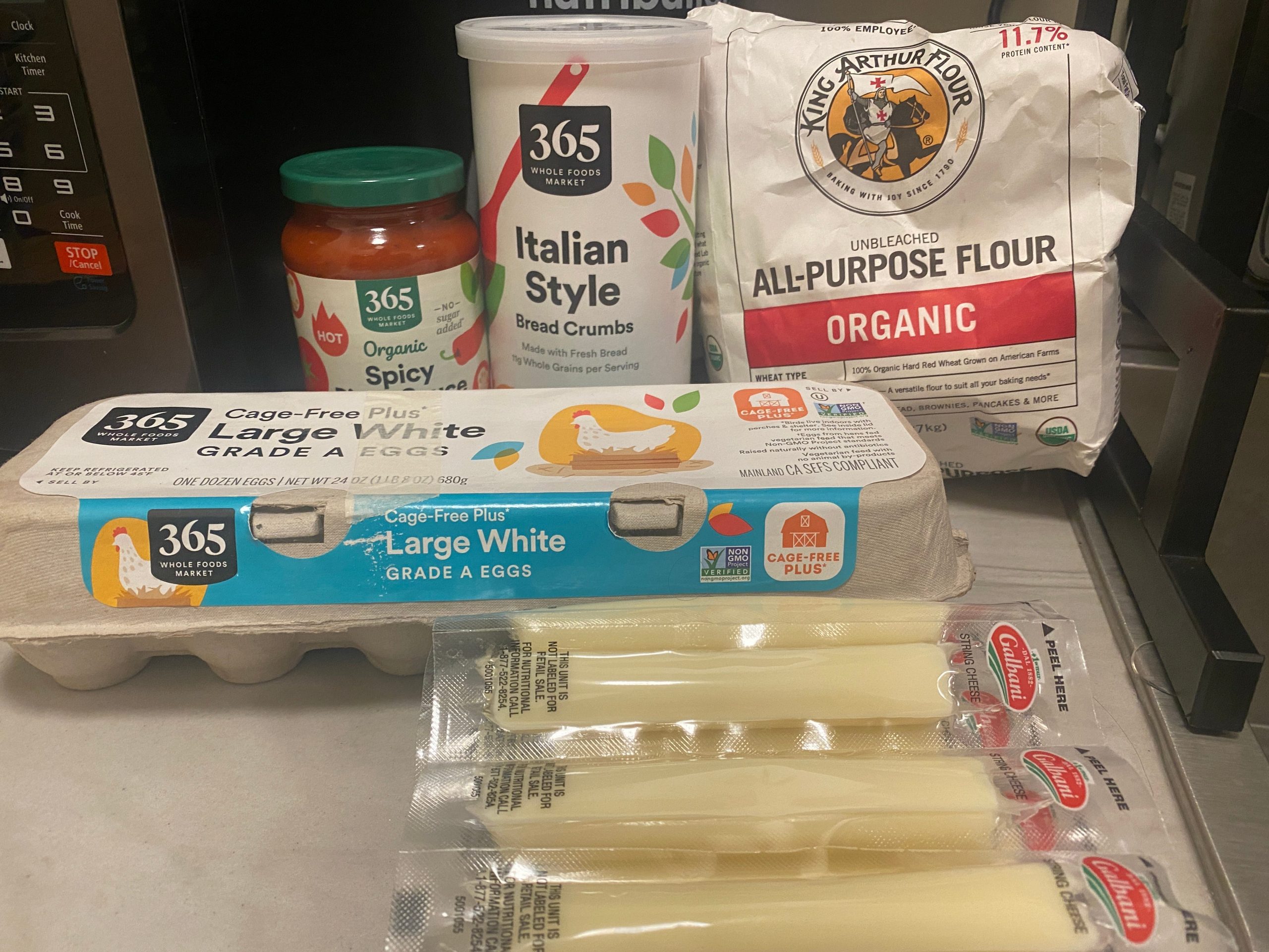 Ingredients for mozz sticks.