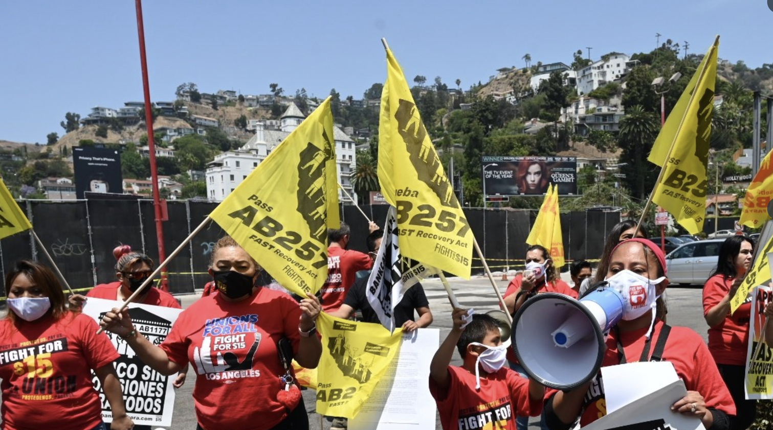 McDonald's workers protest heat conditions at a Los Angeles store.