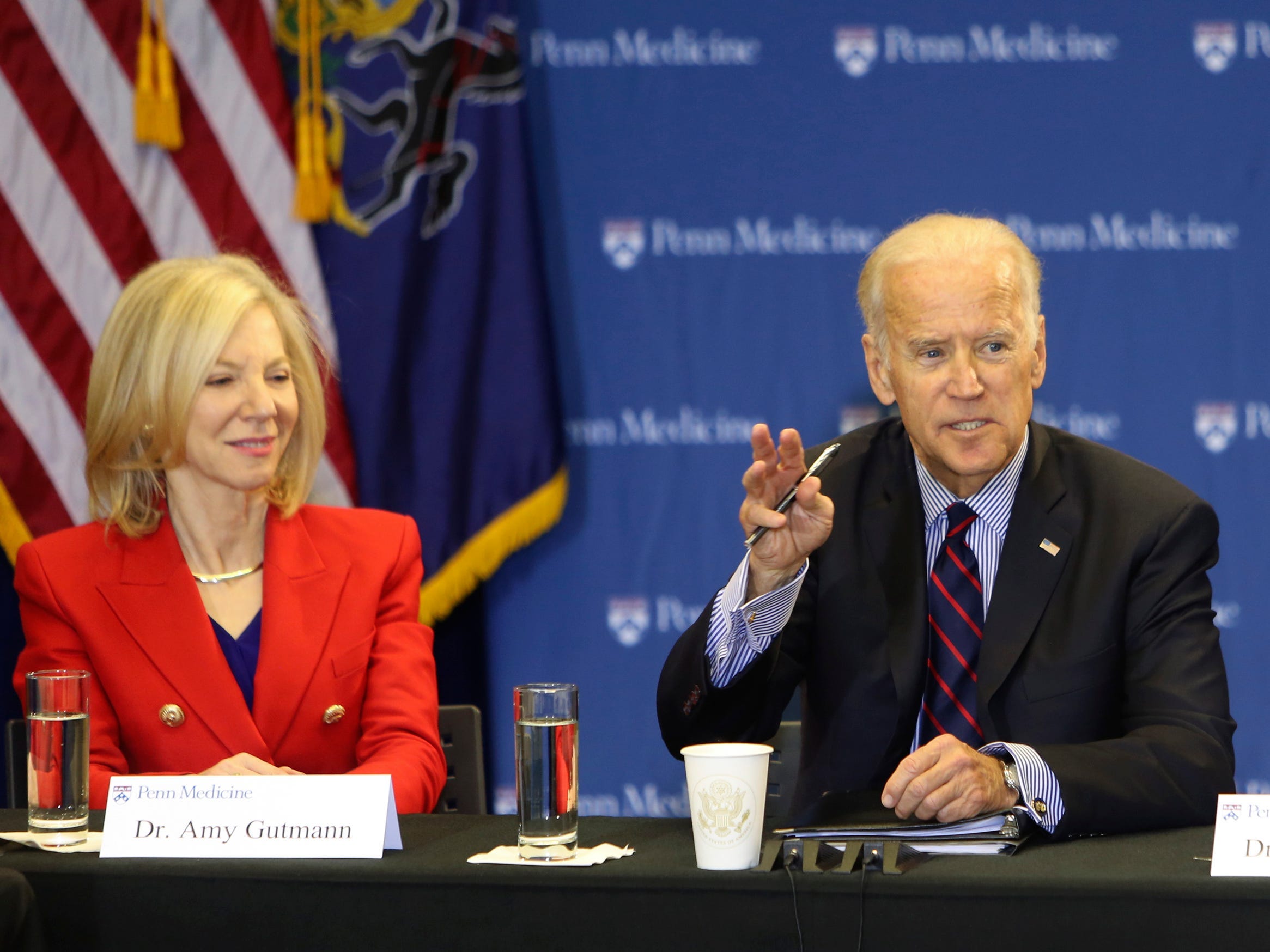 Gutmann pictured with Biden in 2016