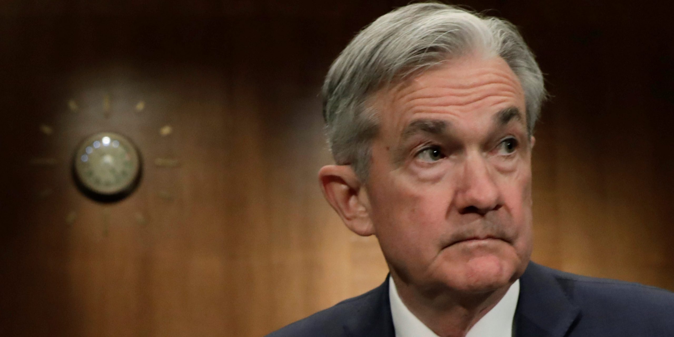 Federal Reserve Board Chairman Jerome Powell leaves after a Senate Banking Committee hearing on The Semiannual Monetary Policy Report to the Congress on Capitol Hill in Washington, U.S., February 12, 2020. REUTERS/Yuri Gripas