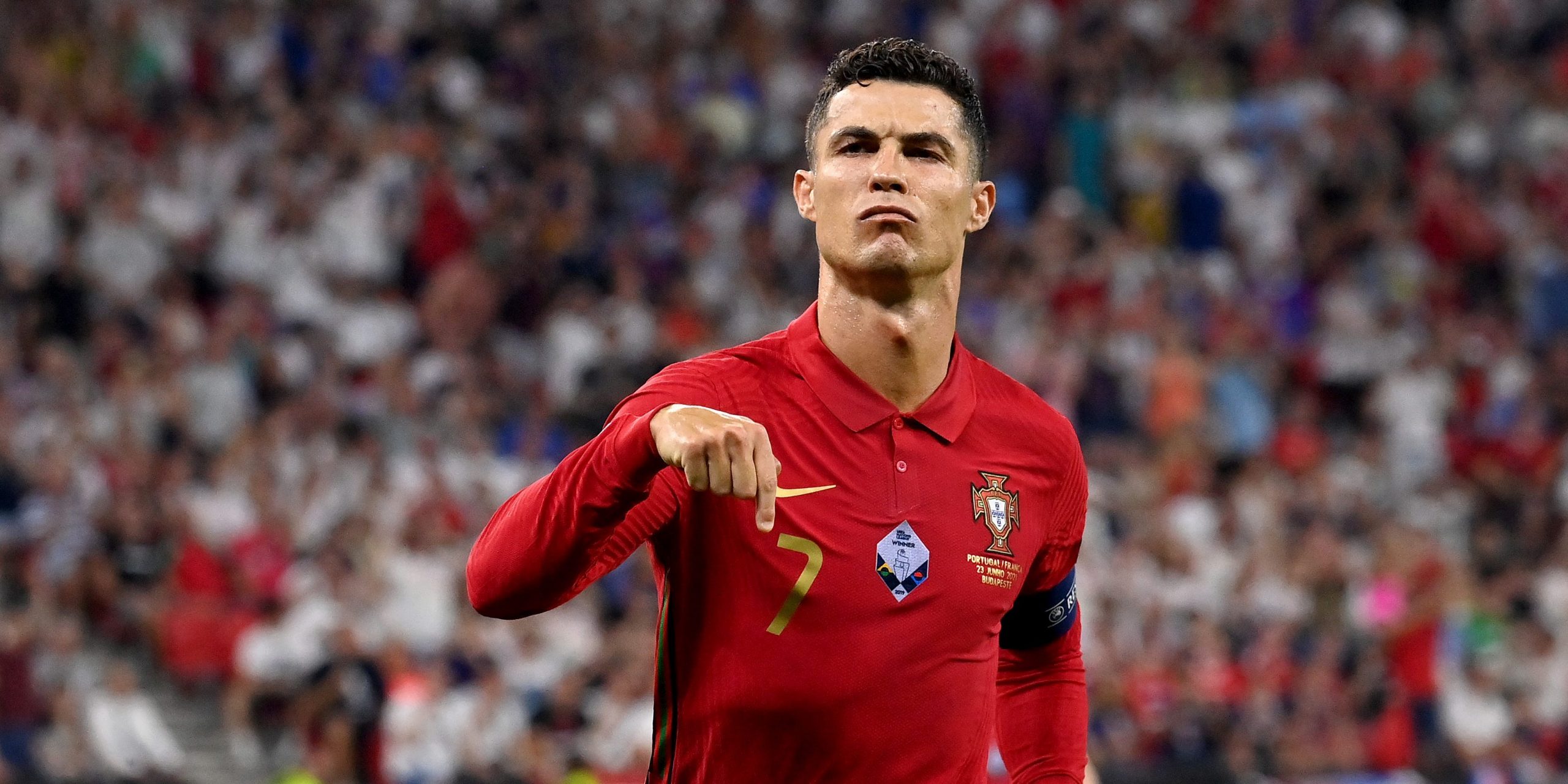 Cristiano Ronaldo after scoring for Portugal in Euro 2020