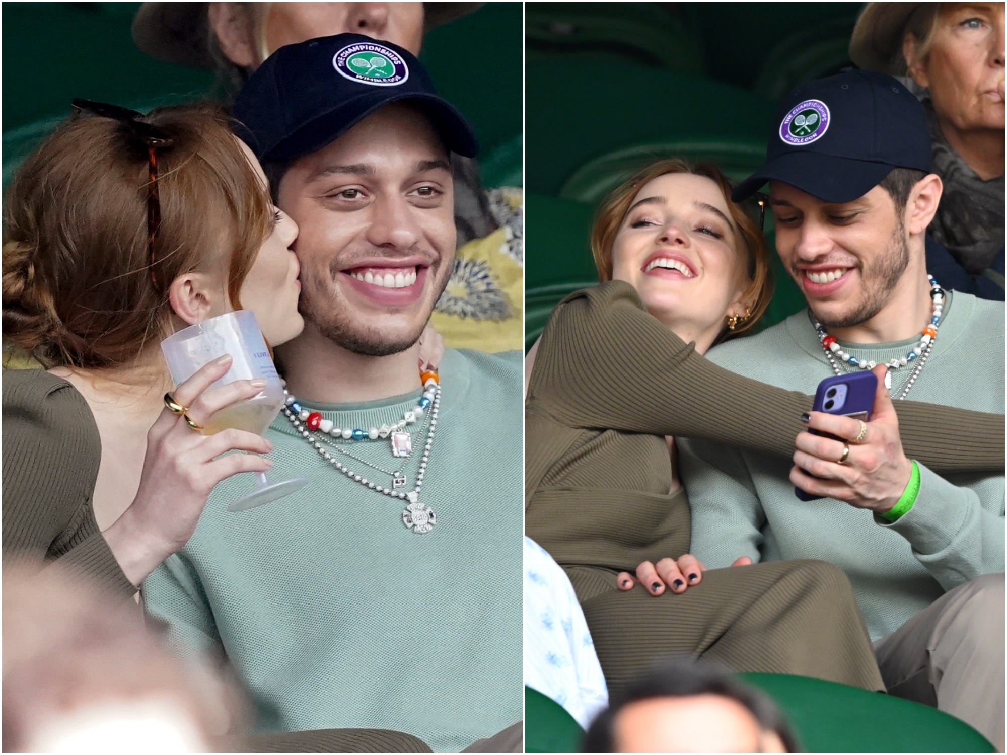 Phoebe Dynevor and Pete Davidson at Wimbledon.