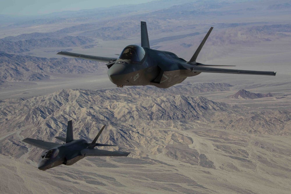 Marines with the service's first F-35C squadron conducting flight training