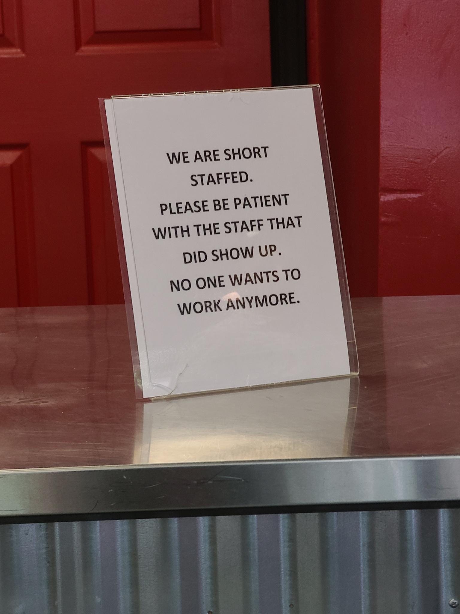 short staffed sign