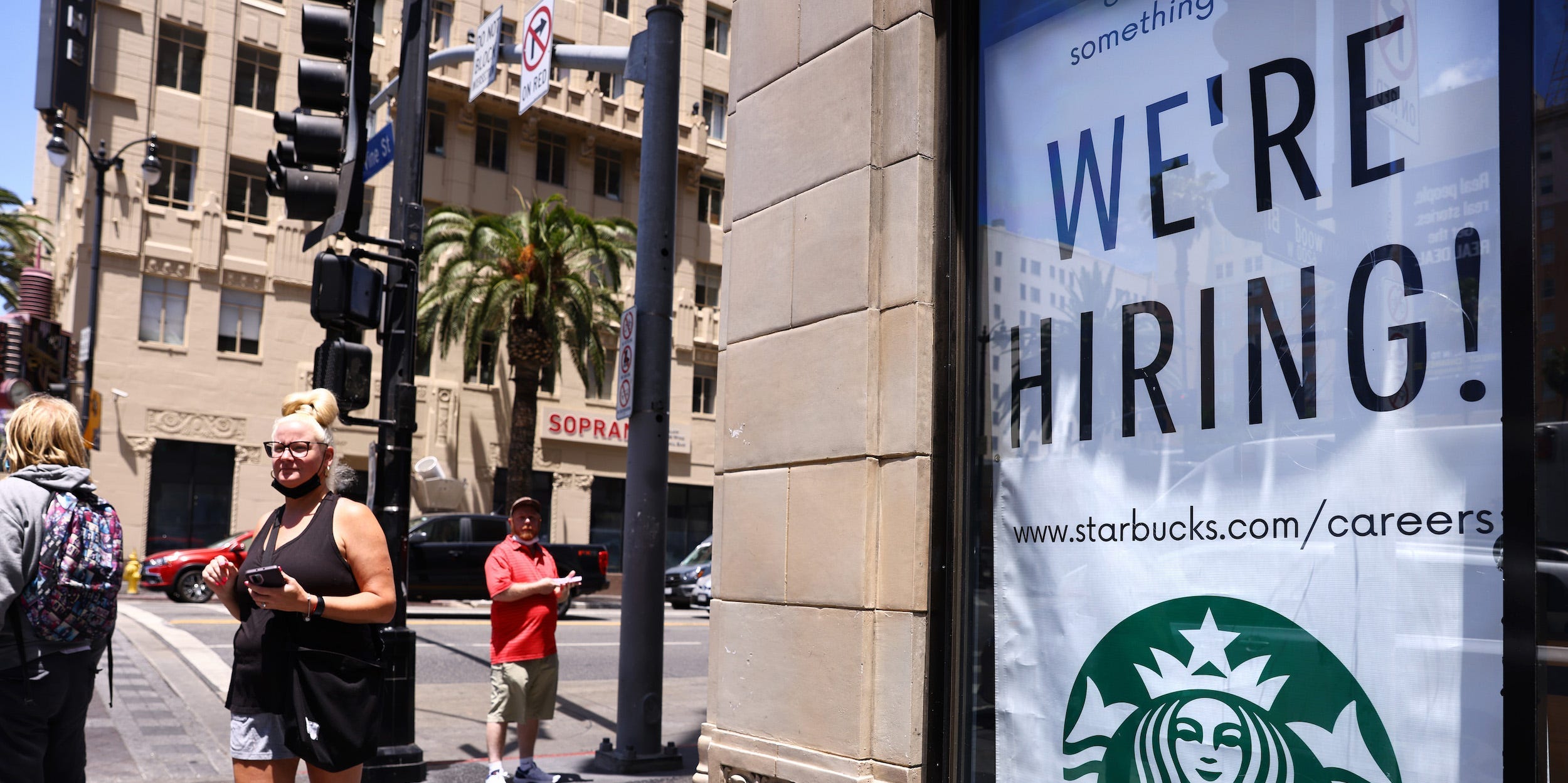 Starbucks Now Hiring sign