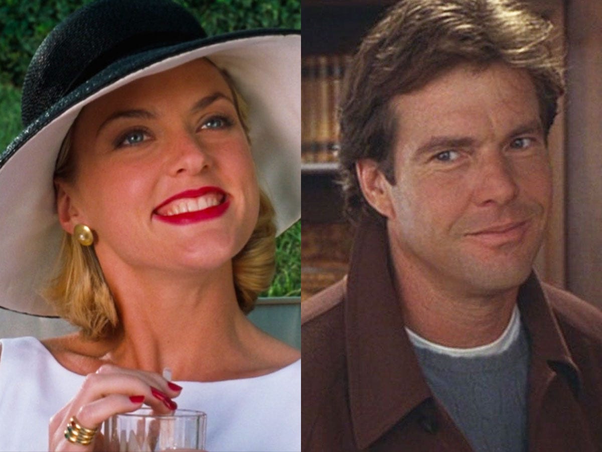 meredith blake (elaine hendrix) and Nick Parker (dennis quaid) in "The parent trap"