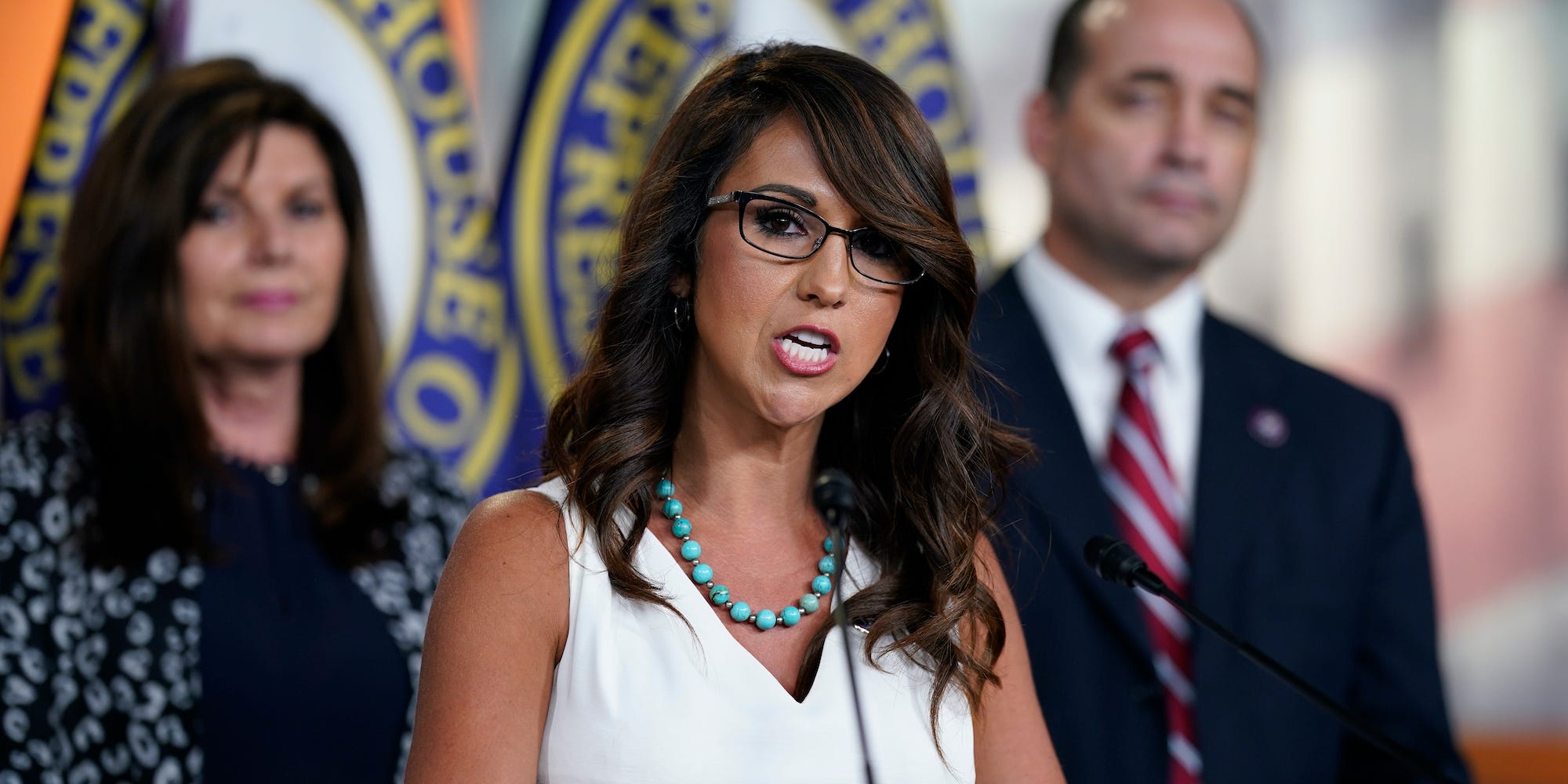 Rep. Lauren Boebert speaks at a press conference on Capitol Hill