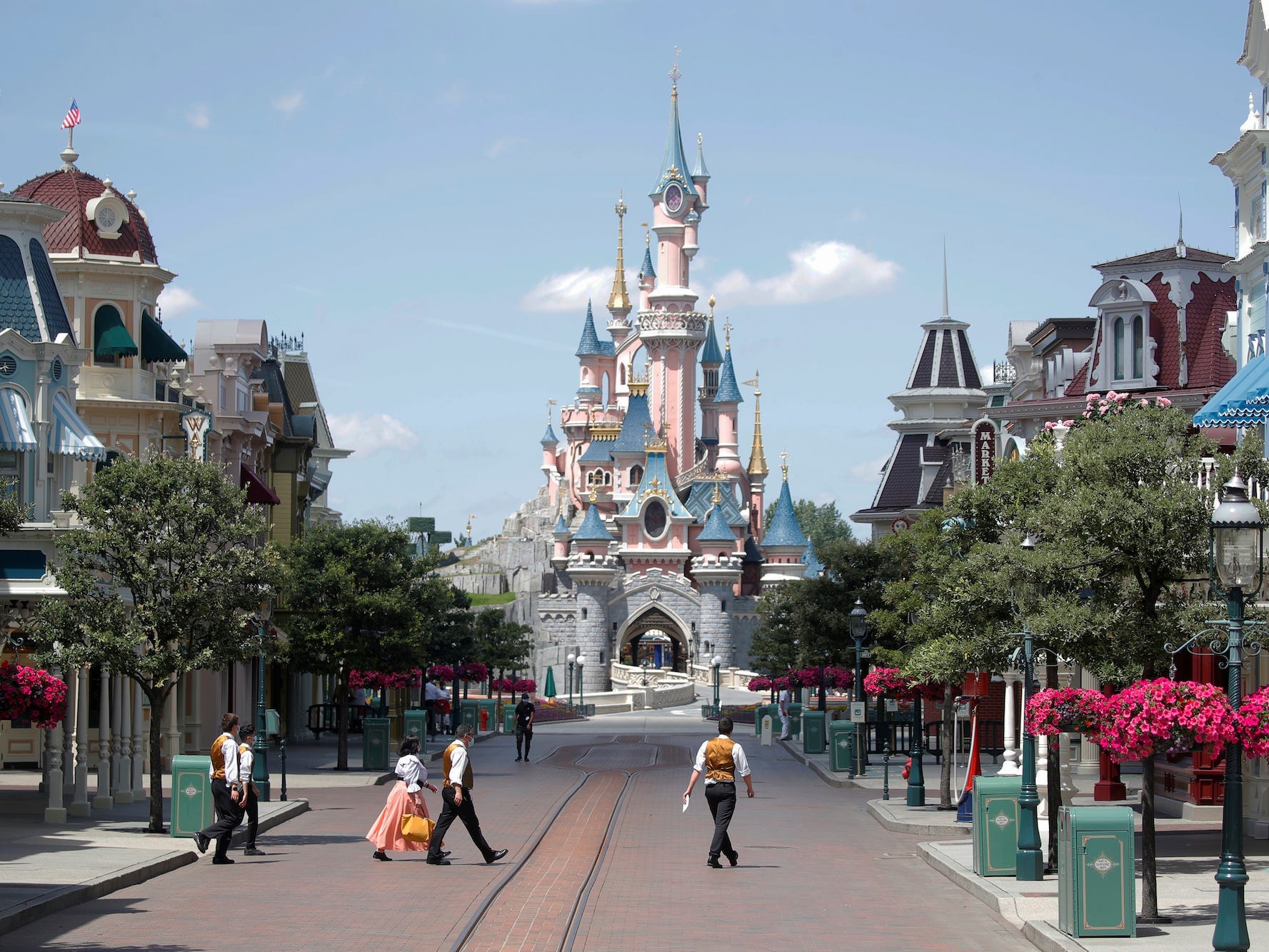 A view of Sleeping Beauty's castle at Disneyland Paris.