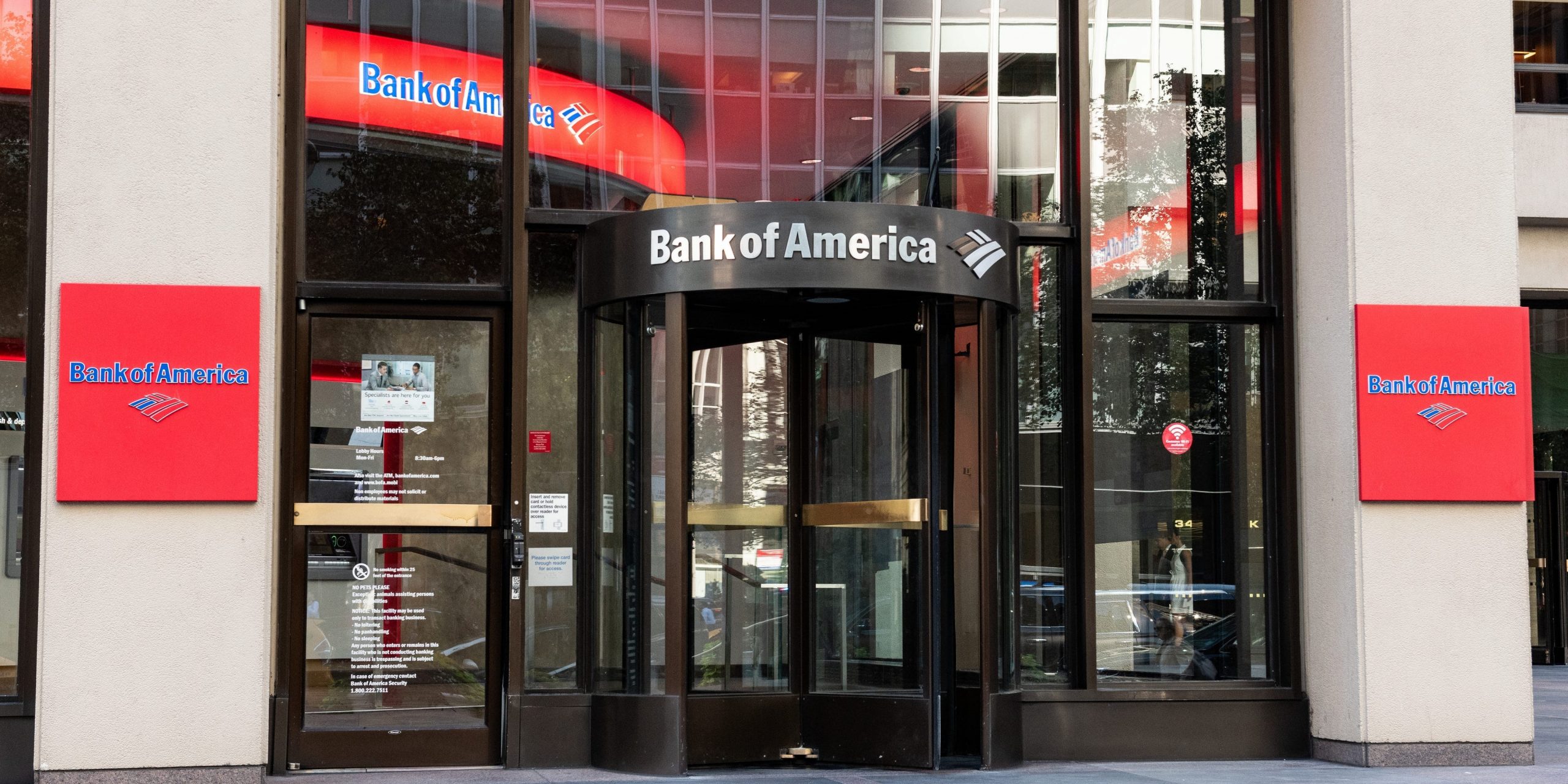 Bank of America bank branch on Park Avenue in New York City.