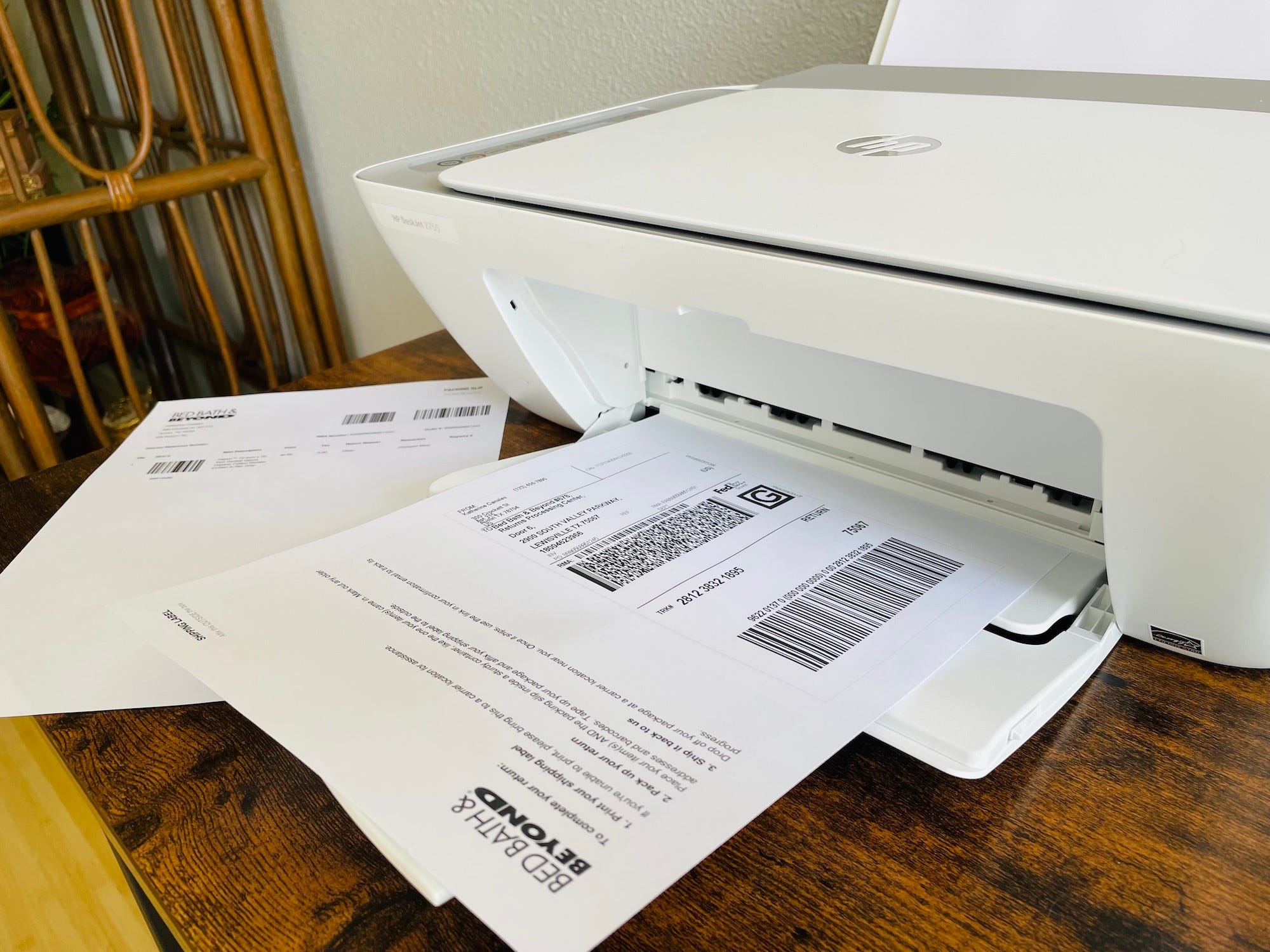 a printer sits on a desk