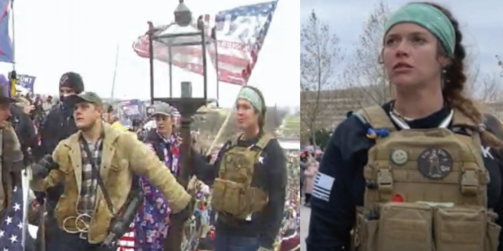 A photo of Olivia Pollock at the Capitol riot.