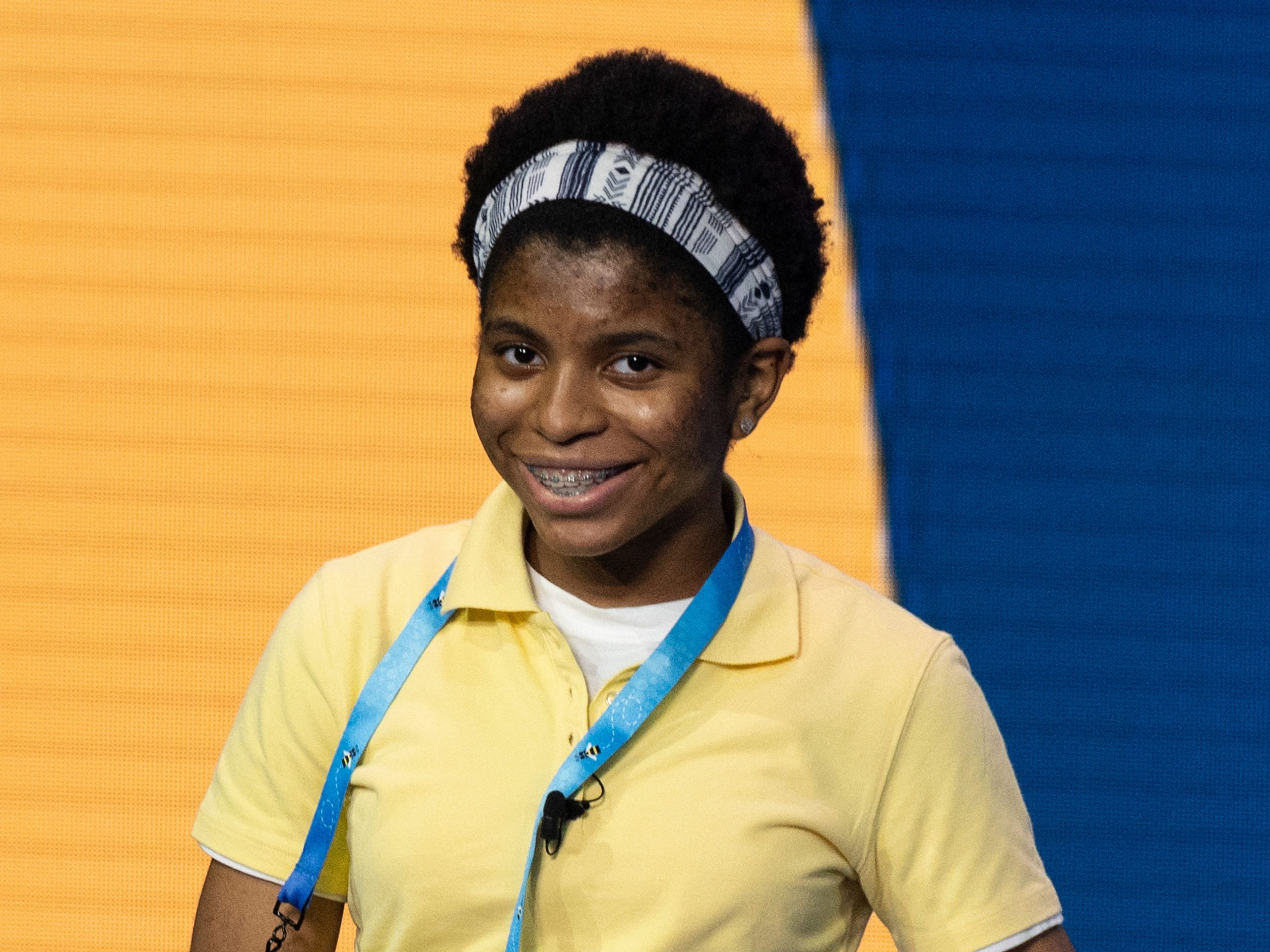 Zaila Avant-garde competes in the Scripps National Spelling Bee finals in Orlando, Florida, July 8, 2021.