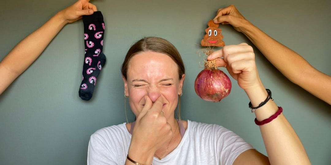 coronavirus smell onion poo emoji sock smelly