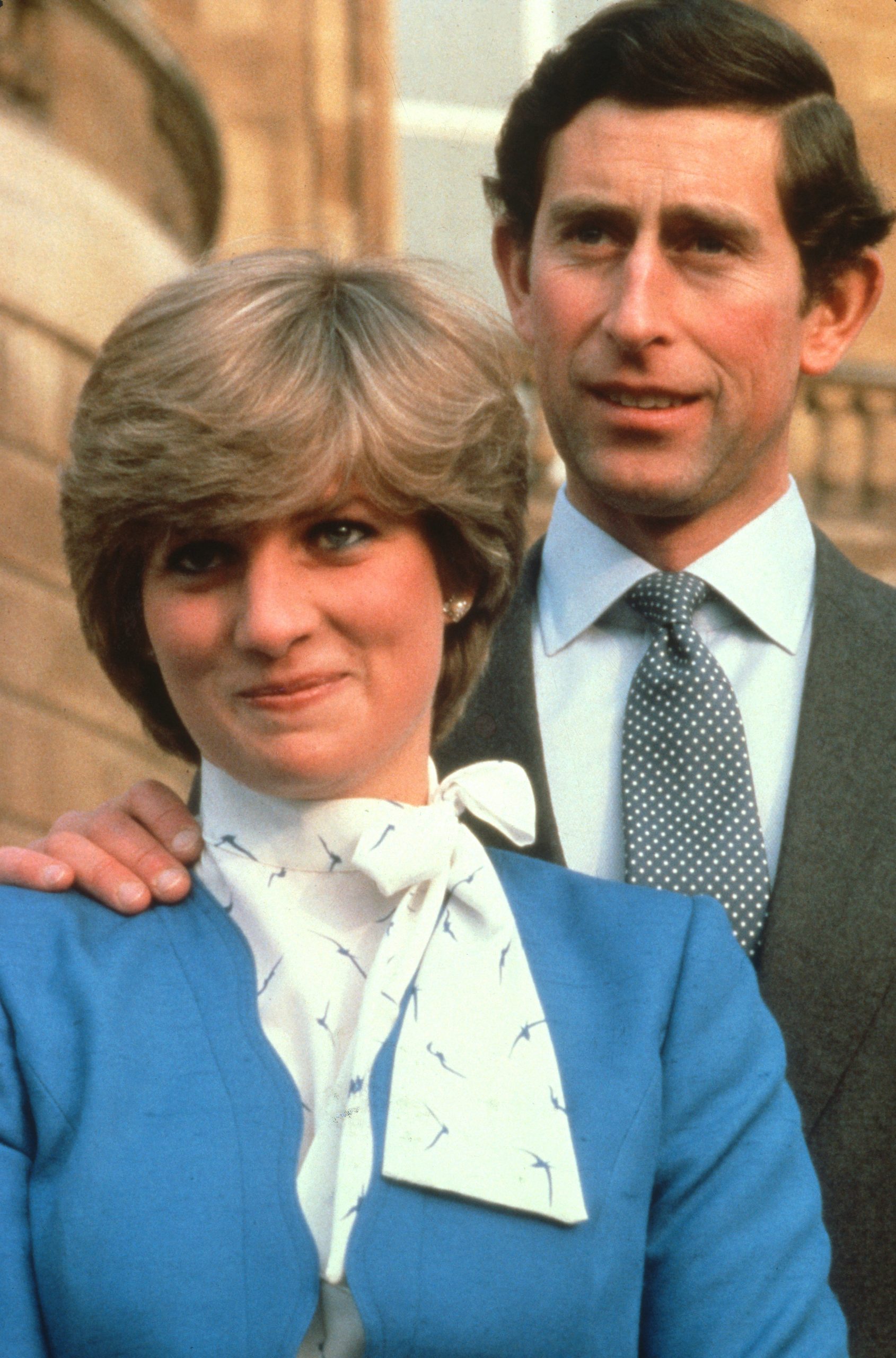 Princess Diana and Prince Charles pose for photos on the day their engagement was announced in 1981.