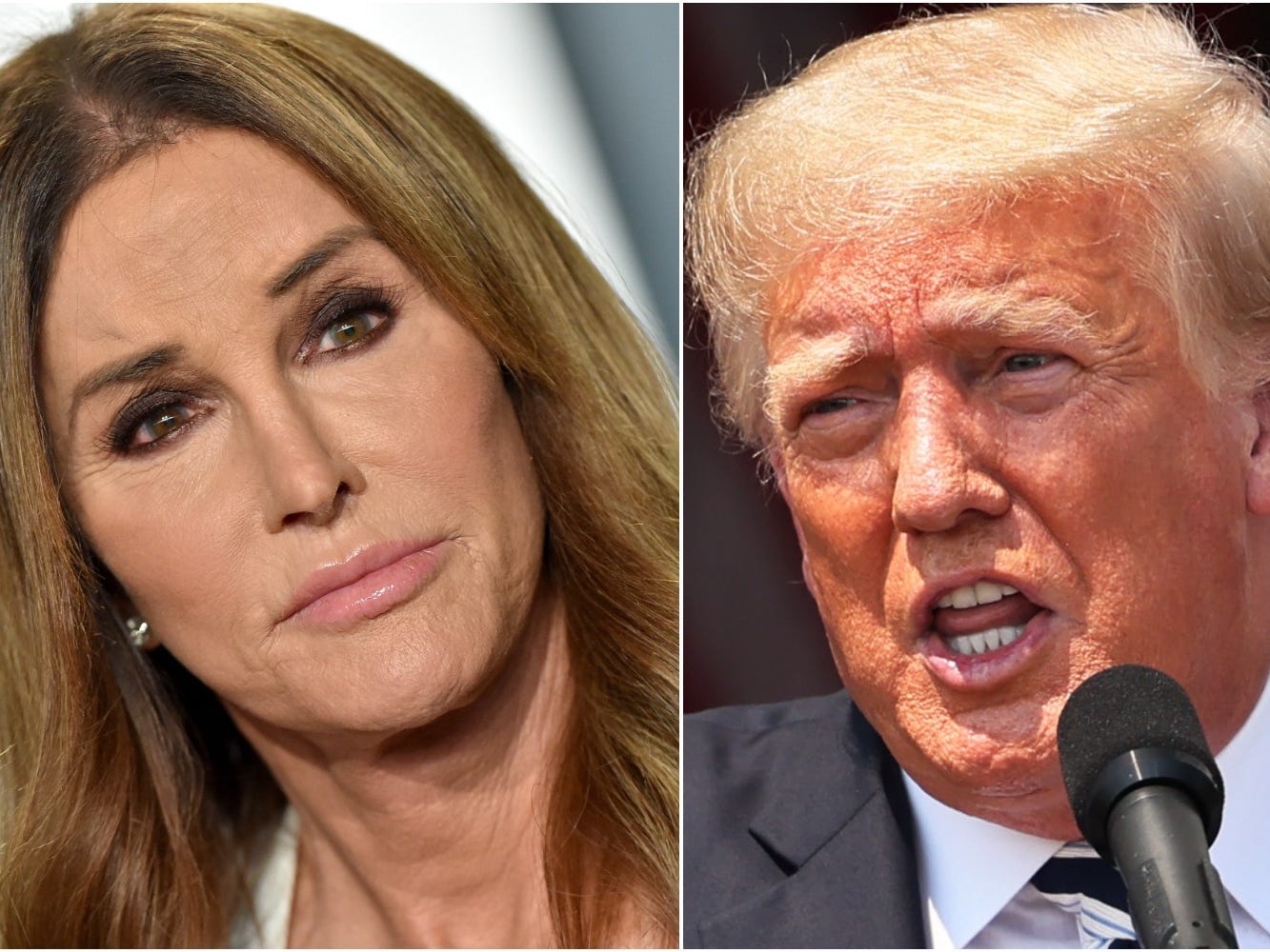 A composite image of Caitlyn Jenner, left, and former President Donald Trump, right.