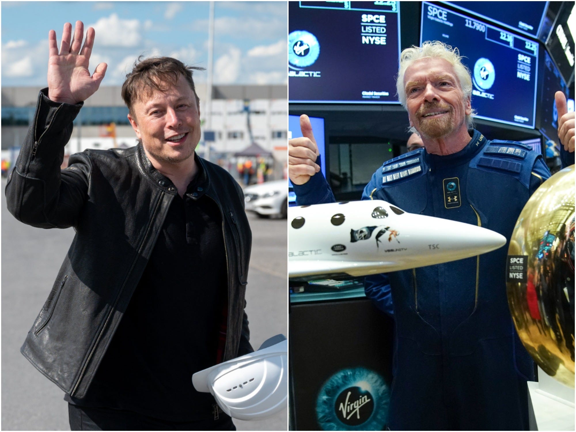 Elon Musk is shown next to Richard Branson