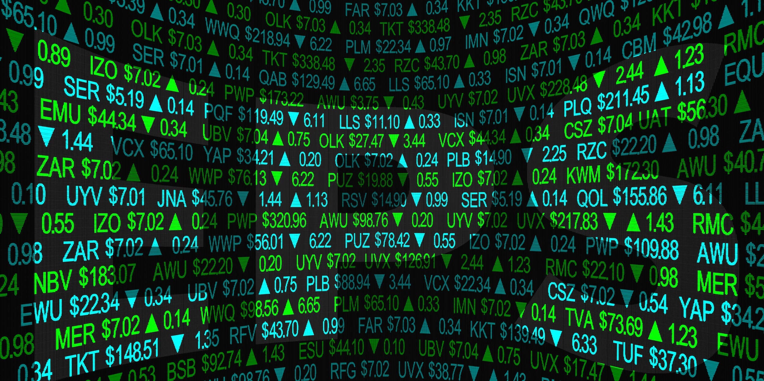 Illustration of EPS Earnings Per Share Stock Market Acronym on a green background showing stock market prices.