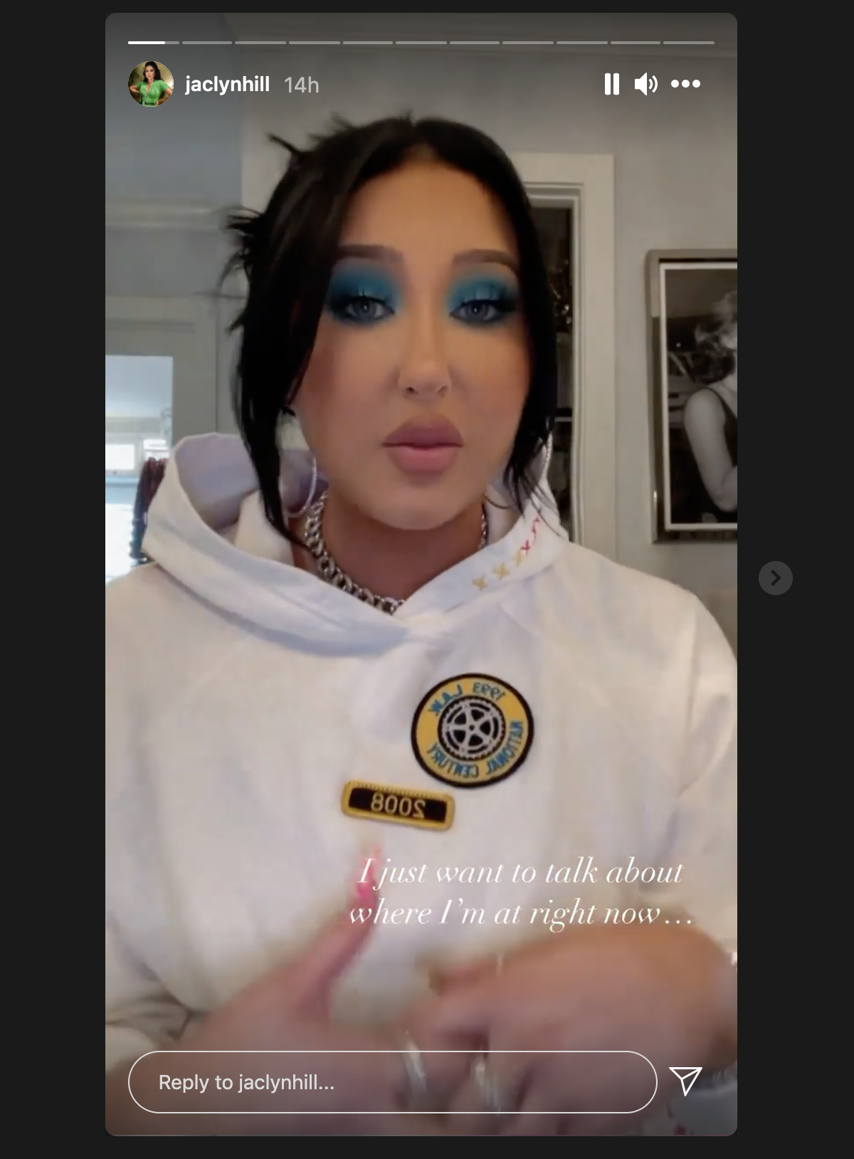 A screenshot of Jaclyn Hill's Instagram story on July 12, 2021.