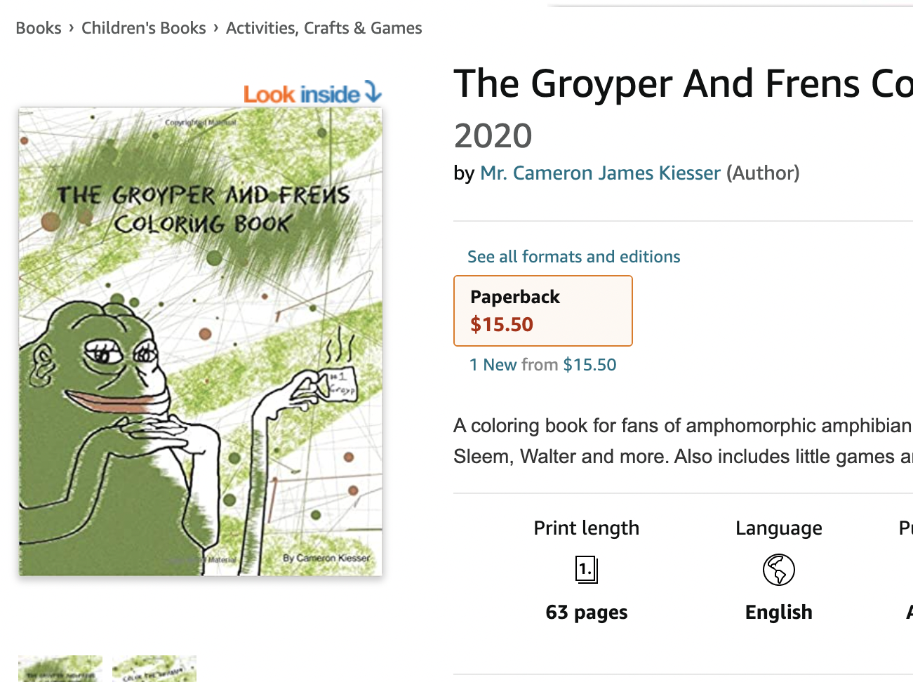 This is a picture of a Groyper book on Amazon.