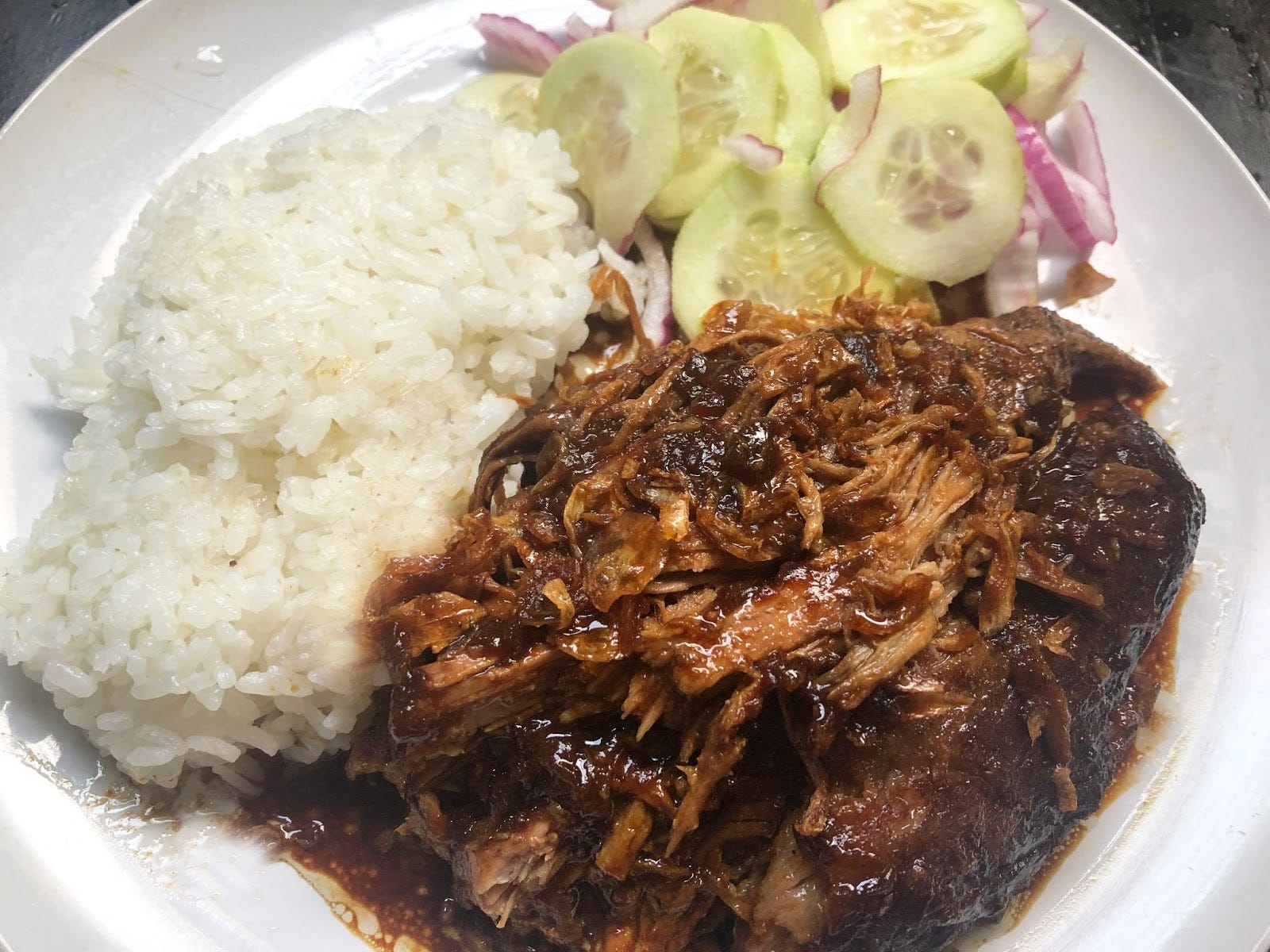 anthony bourdain roasted pork shoulder with rice and pickled vegetables