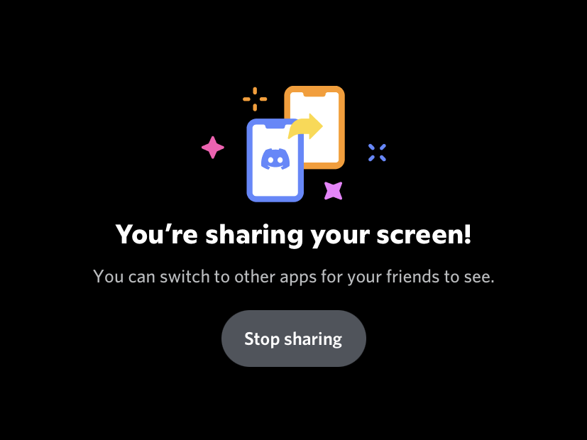 Discord's Stop Sharing screen.