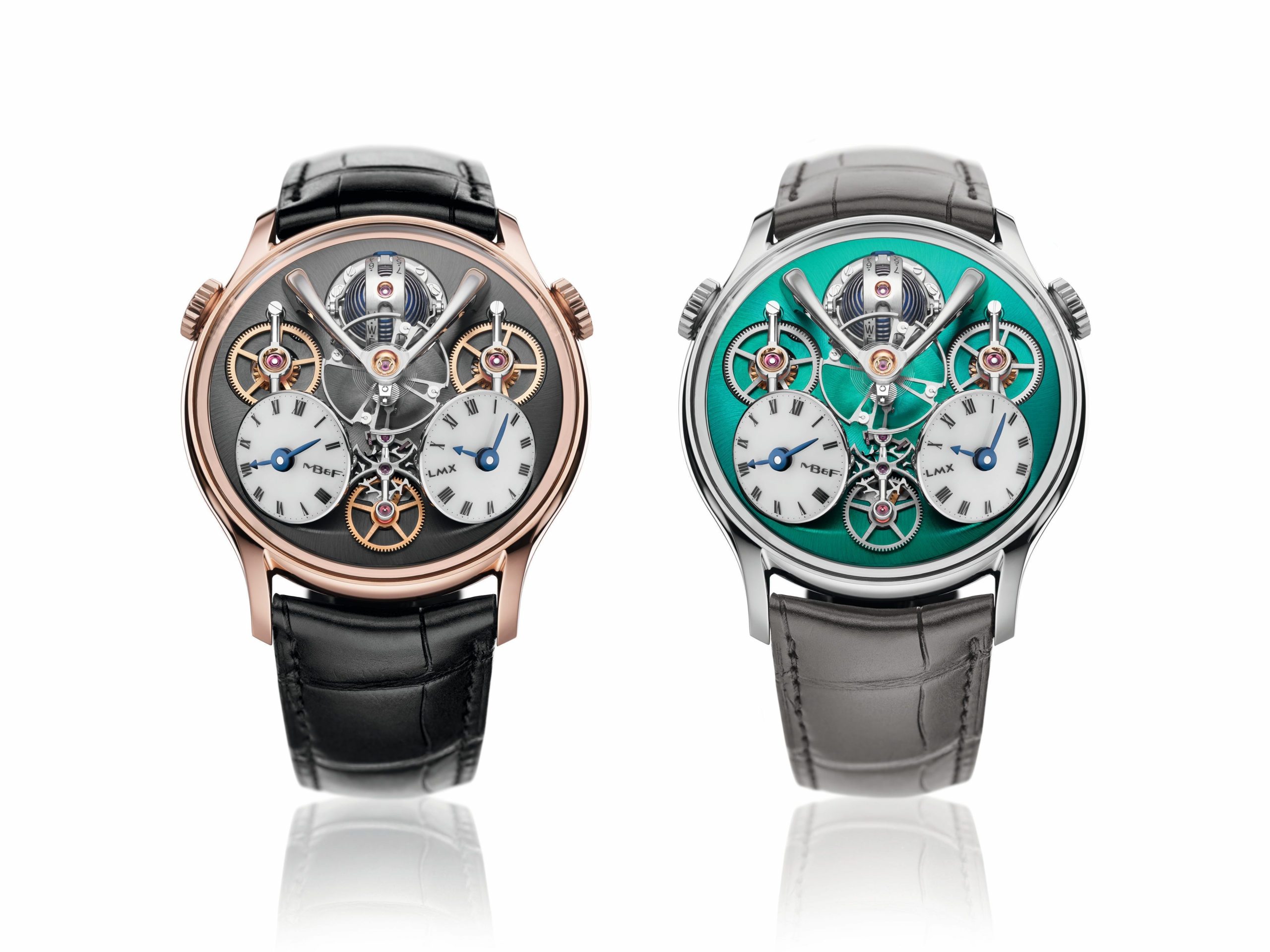 two watches on a white background