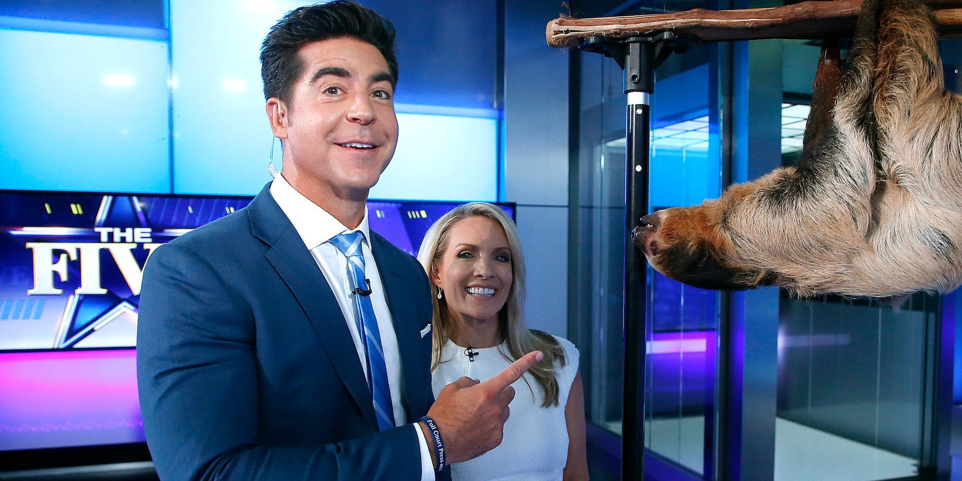 Fox News hosts Jesse Watters (left) and Dana Perino (right).