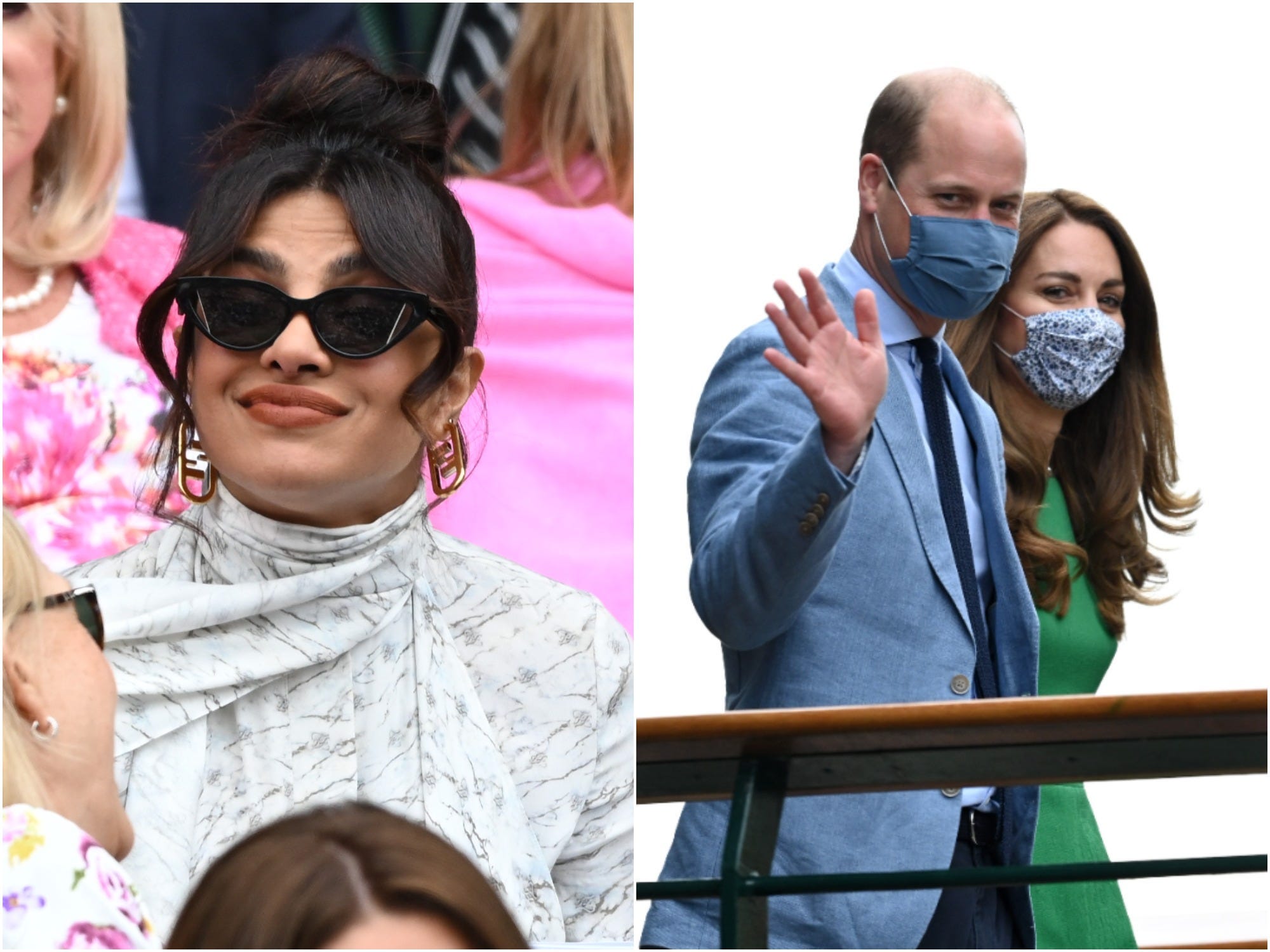 Priyanka Chopra, Prince William and Kate Middleton at Wimbledon