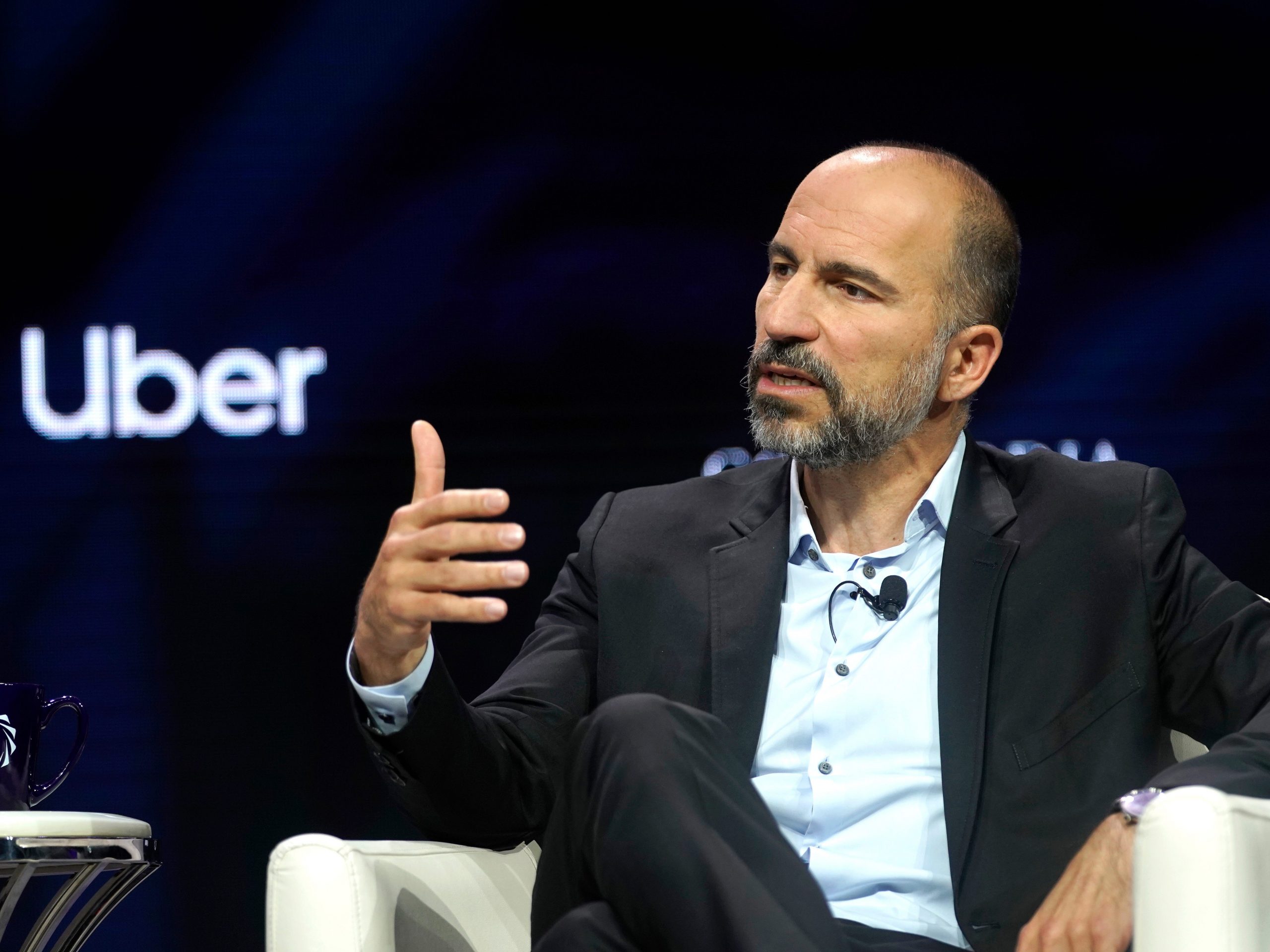 GettyImages 1176816141 (1) NEW YORK, NEW YORK - SEPTEMBER 24: Dara Khosrowshahi, CEO, UBER, speaks onstage during the 2019 Concordia Annual Summit - Day 2 at Grand Hyatt New York on September 24, 2019 in New York City. (Photo by Riccardo Savi/Getty Images for Concordia Summit)