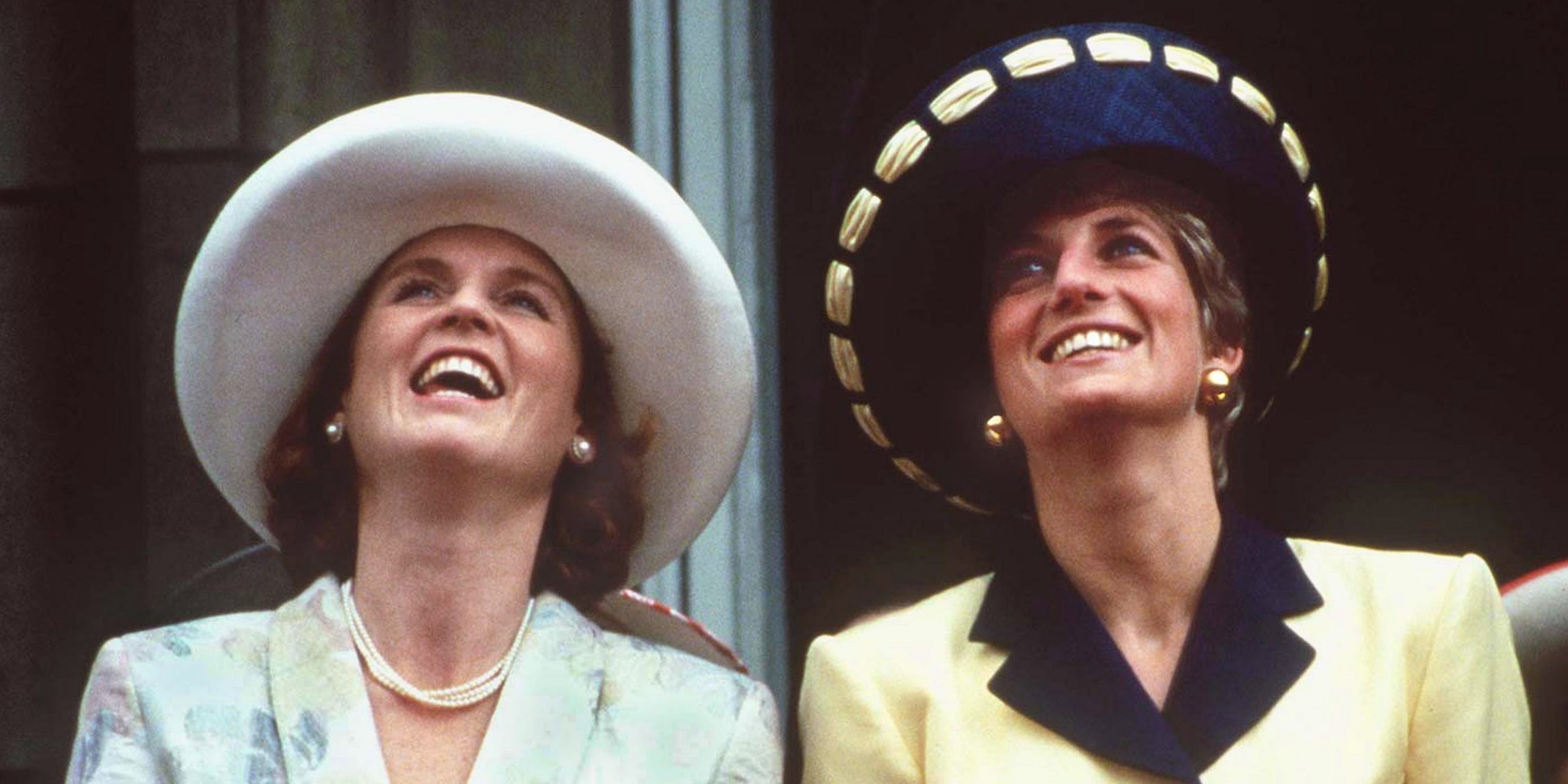 Sarah Ferguson and Princess Diana on the balcony of Buckingham Palace during the Trooping the Colour ceremony, June 1991.