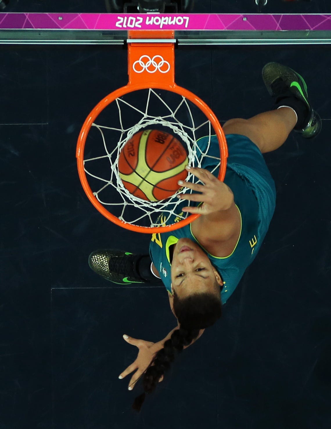 Liz Cambage dunks during the London 2012 Olympics.