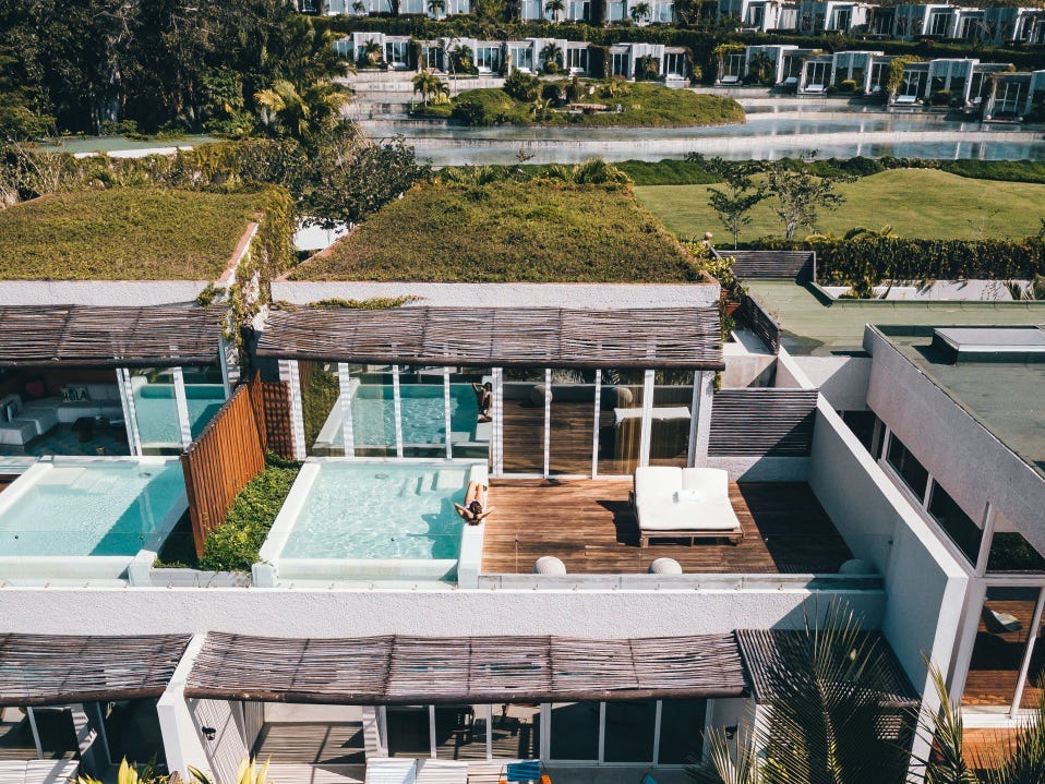 An aerial view of the hotel suites at W Punta de Mita