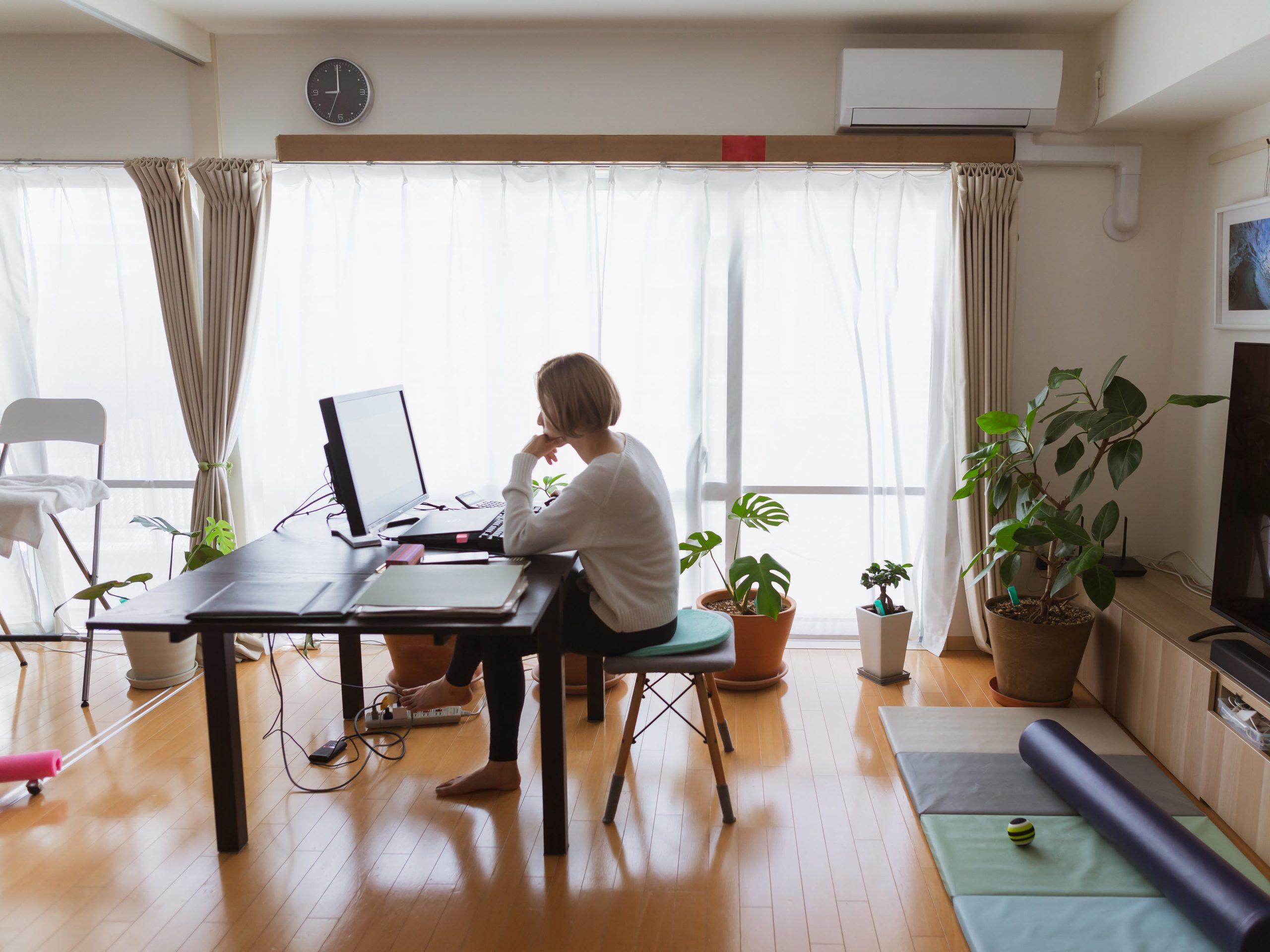 Woman working from home