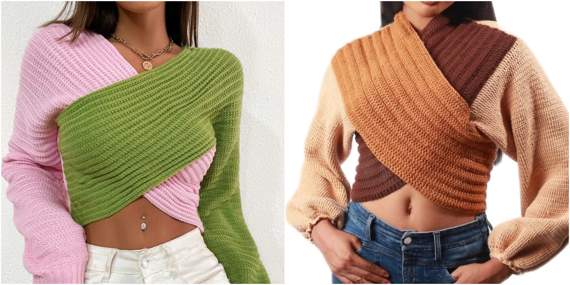 The Shein sweater, left, and the Elexiay sweater, right.