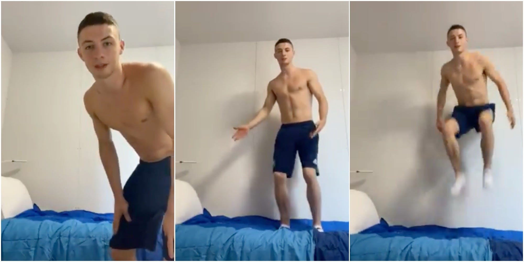 Irish gymnast disproves theory that cardboard Olympic beds are designed to  prevent sex with video of him jumping on his