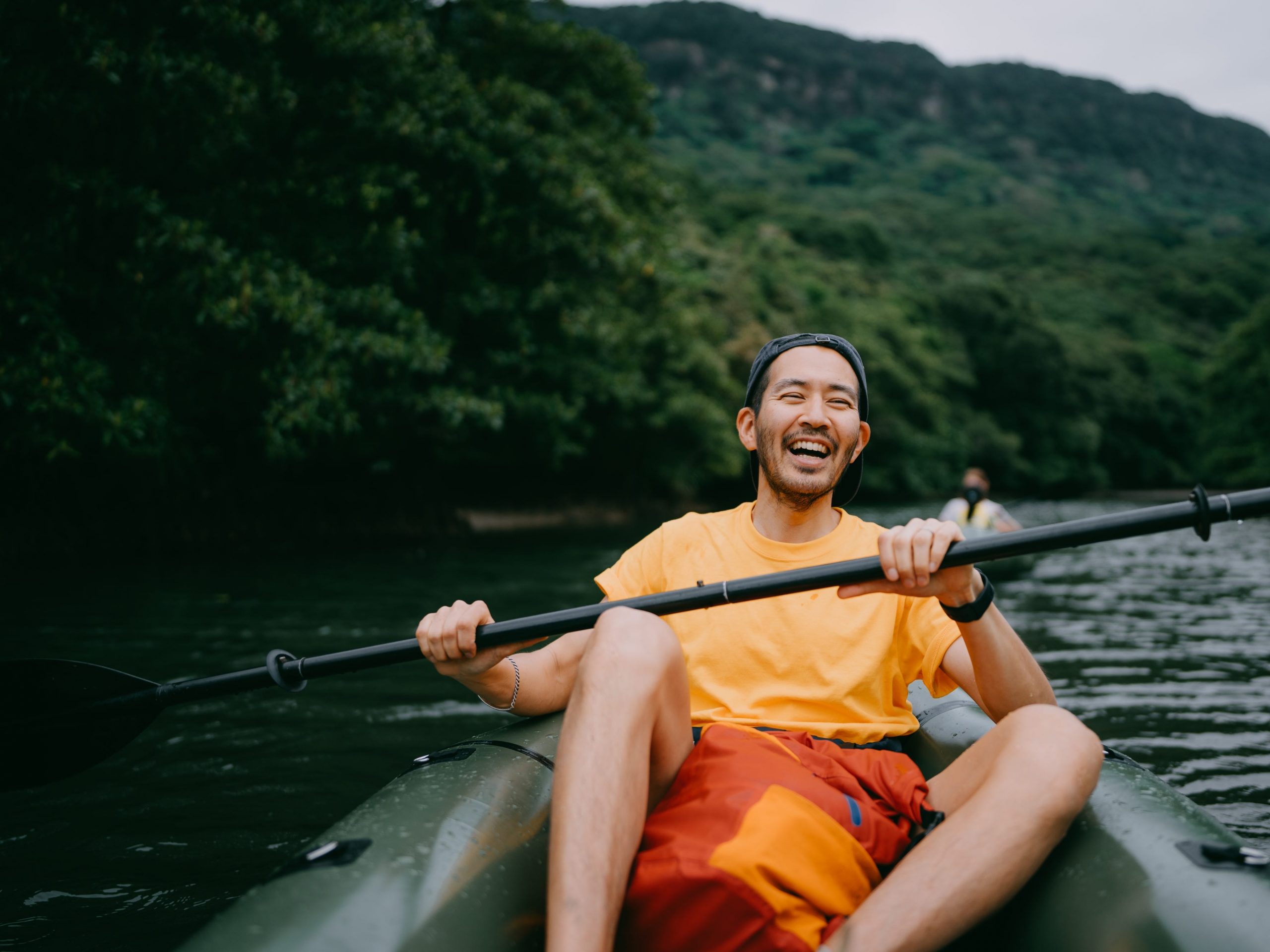 Man in kayak.