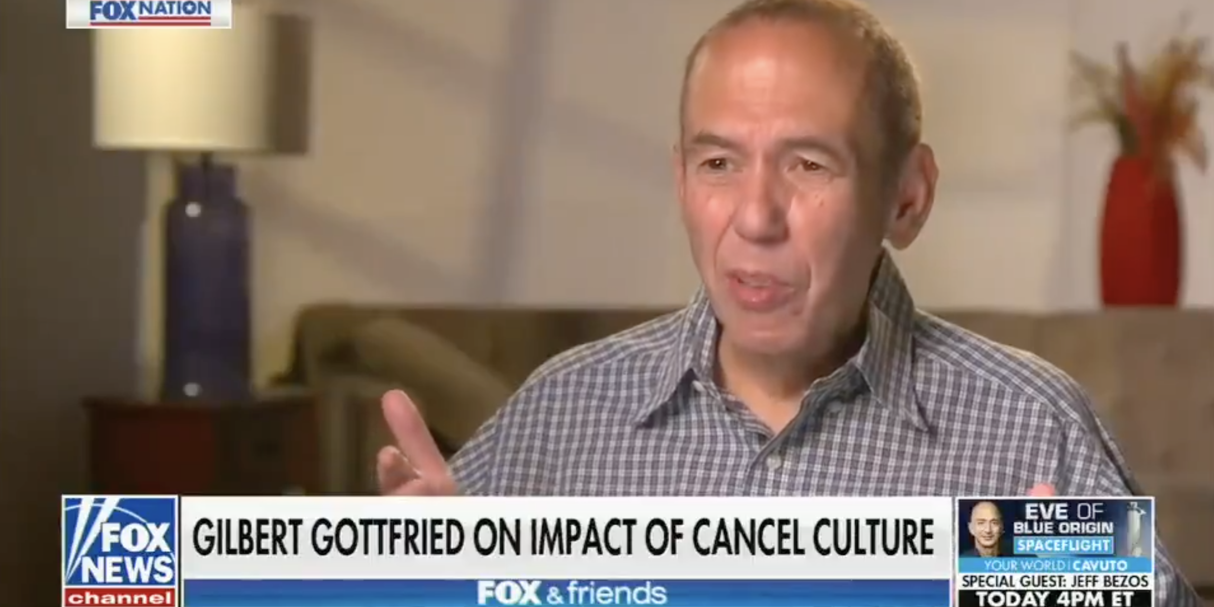 Actor and comedian Gilbert Gottfried is interviewed on Fox News.