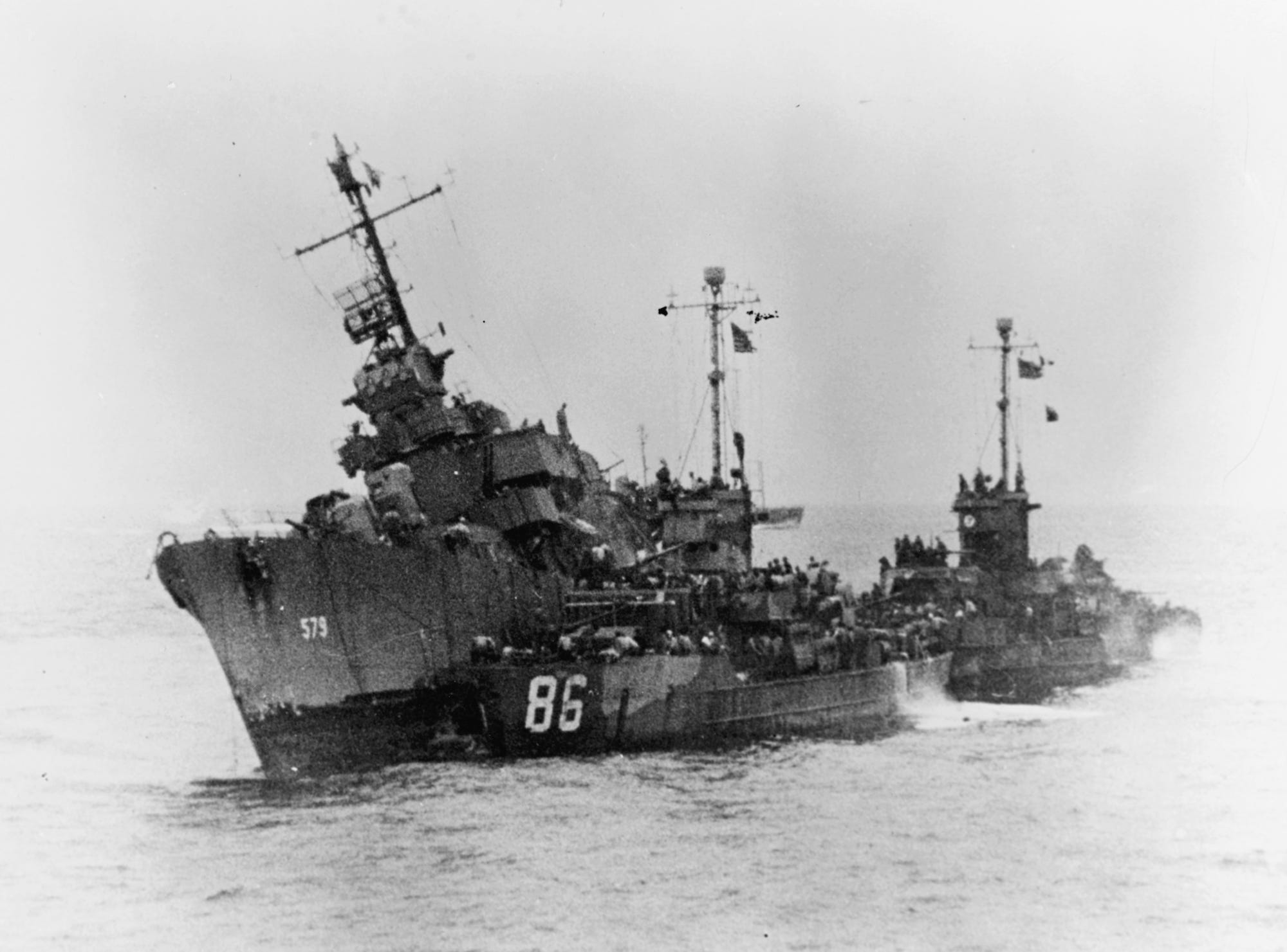 Navy destroyer USS William D. Porter sinking