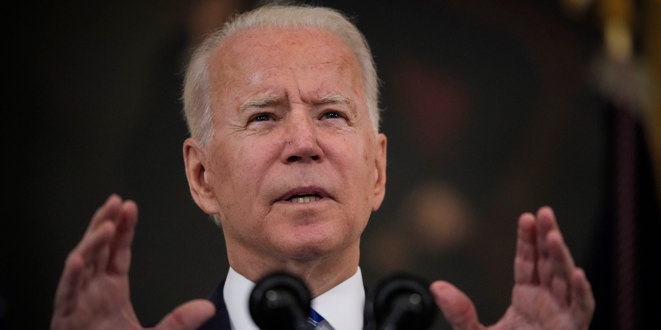 President Joe Biden speaks about the nation's economic recovery amid the COVID-19 pandemic in the State Dining Room of the White House on July 19, 2021 in Washington, DC.