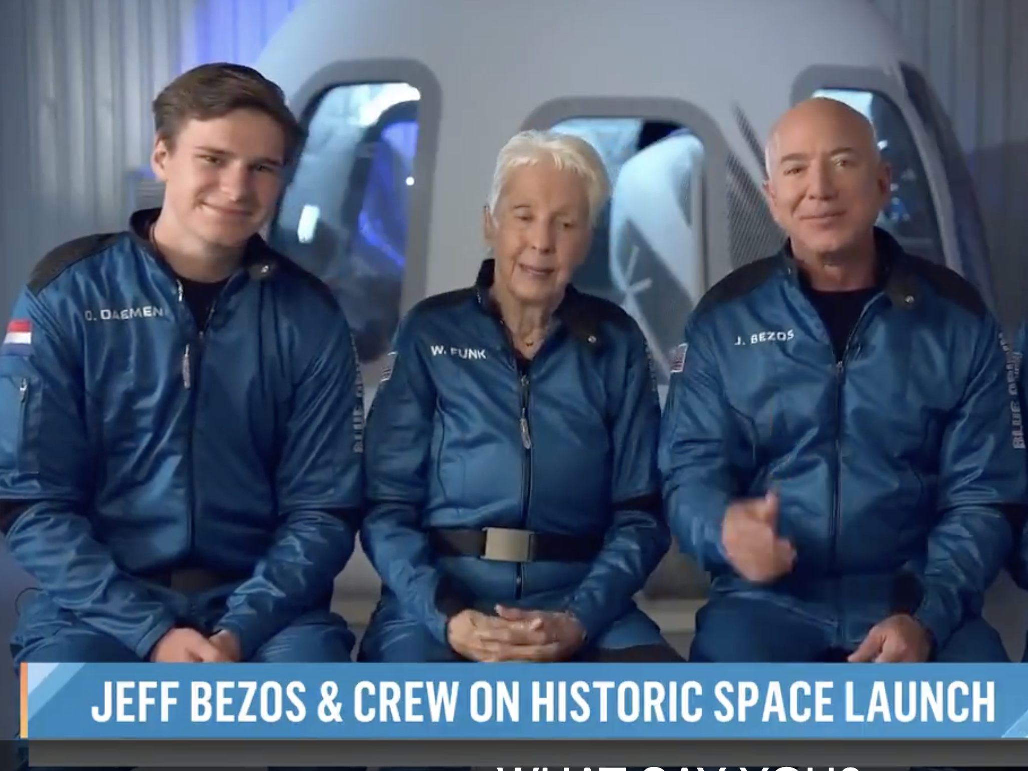 Oliver Daeman, Marty Funk, Jeff Bezos, and Mark Bezos