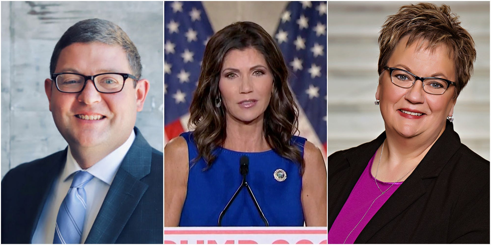 Kristi Noem, Tony Venhuizen, and Beth Hollatz