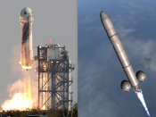 De New Shepard-raket van Blue Origin en de penisraket van Dr. Evil