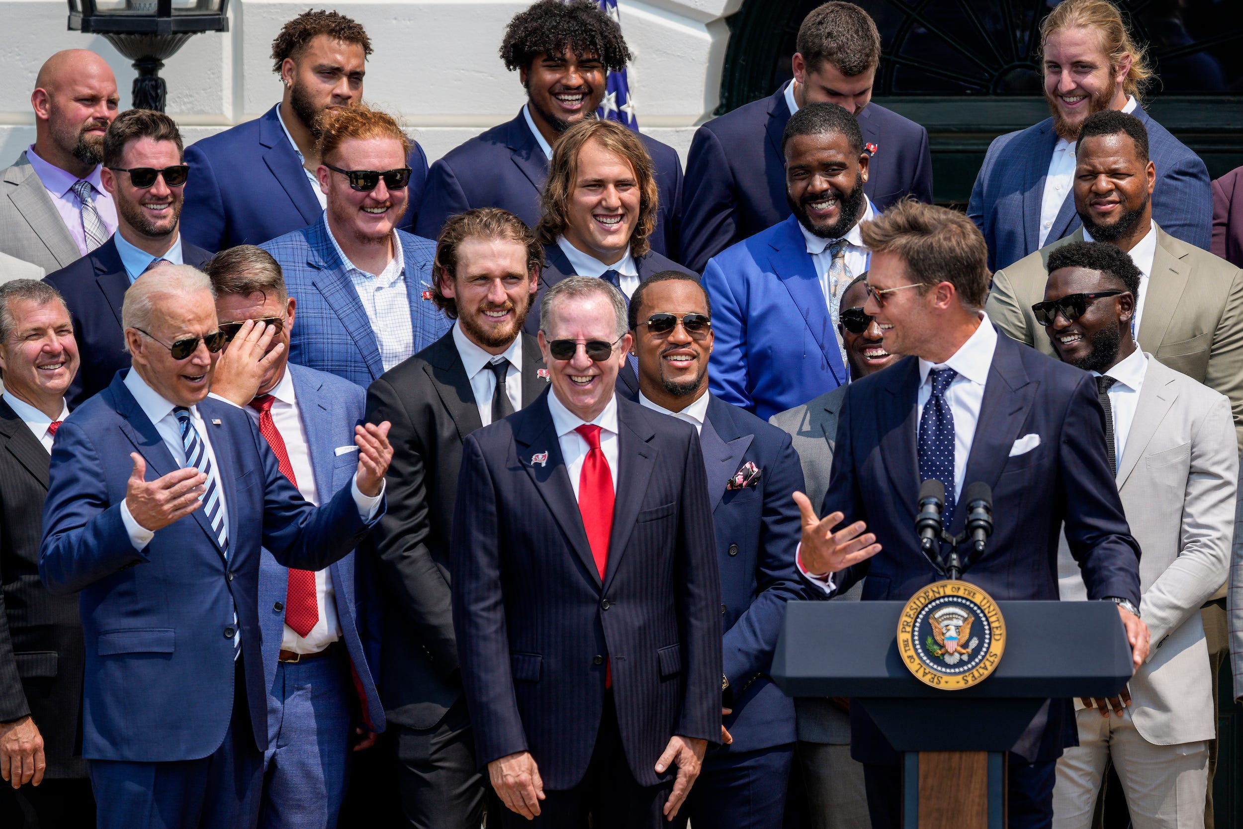 Tom Brady jokes with President Biden