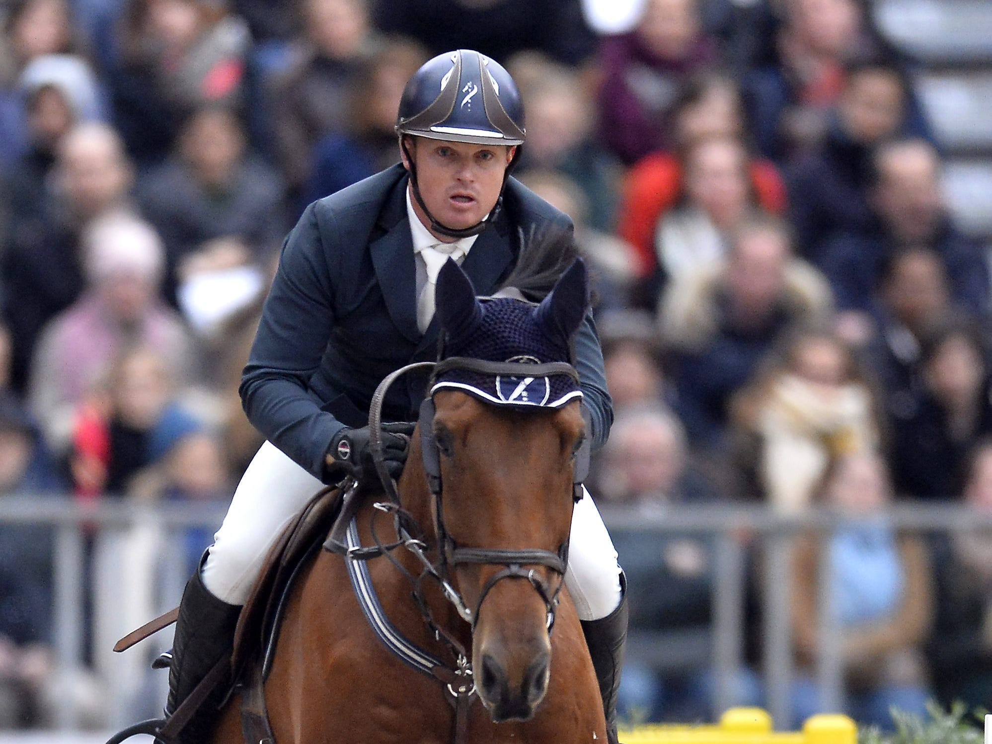 Jamie Kermond of Australia on Yandoo Oaks Constellation competes during the Saut Hermes at Le Grand Palais